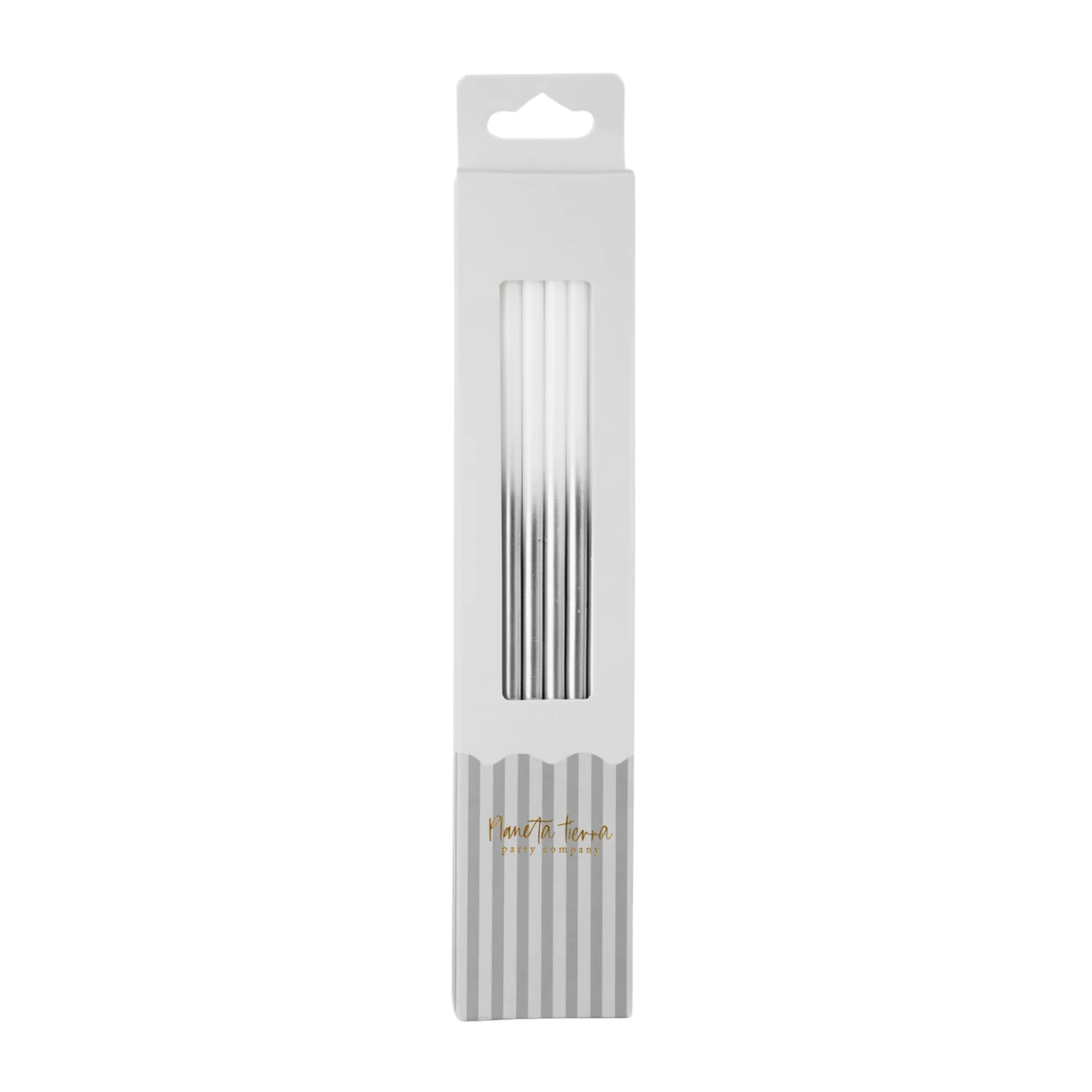 Velas de Cumpleaños Ombré Silver 16pz