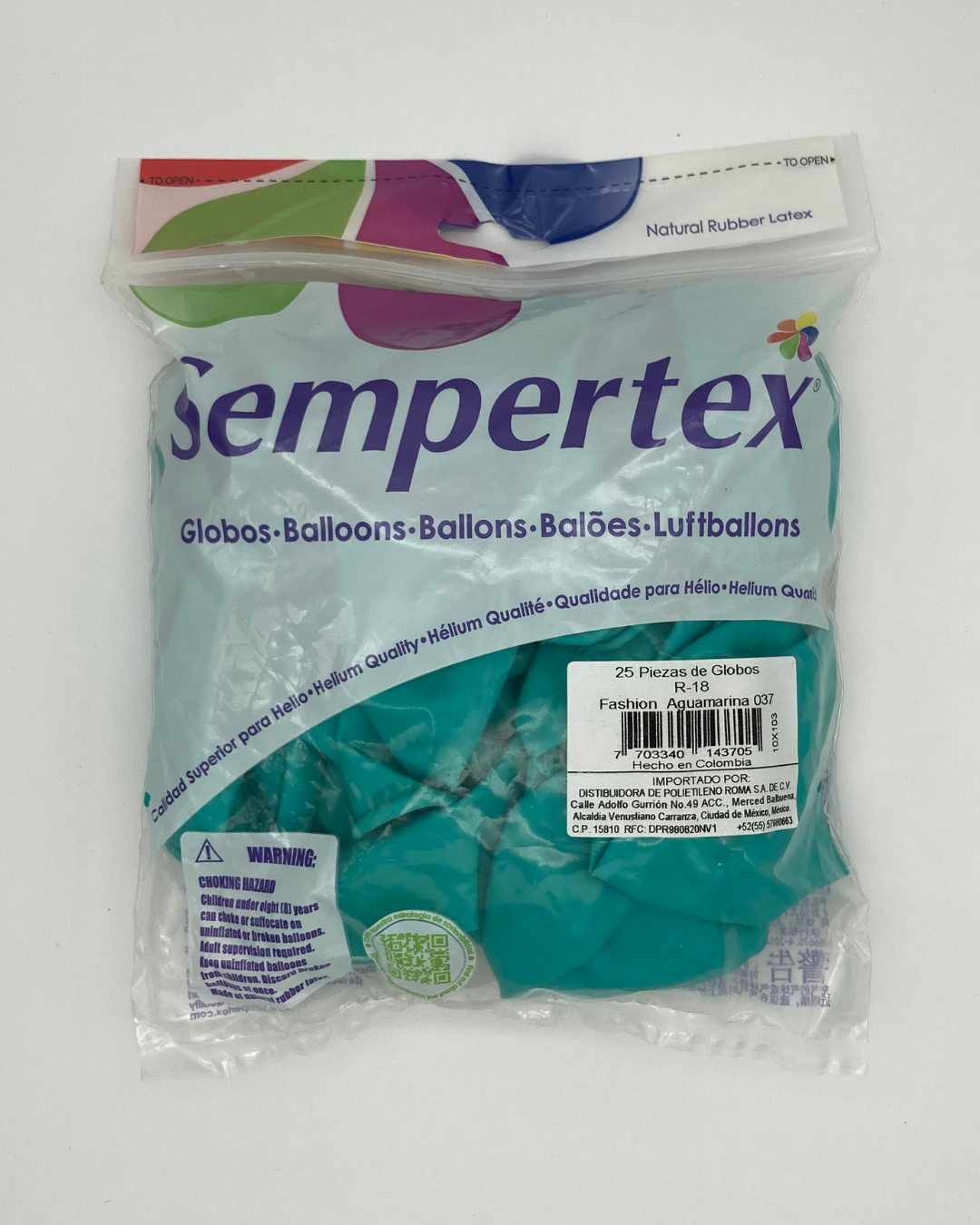 Fashion Aguamarina 18" (Bolsa 25pzs) Sempertex