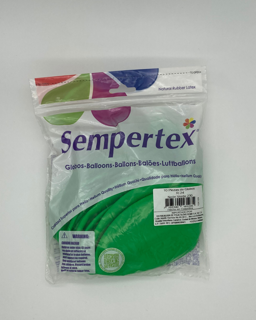 Neón Verde 24" (Bolsa 10pzs) Sempertex