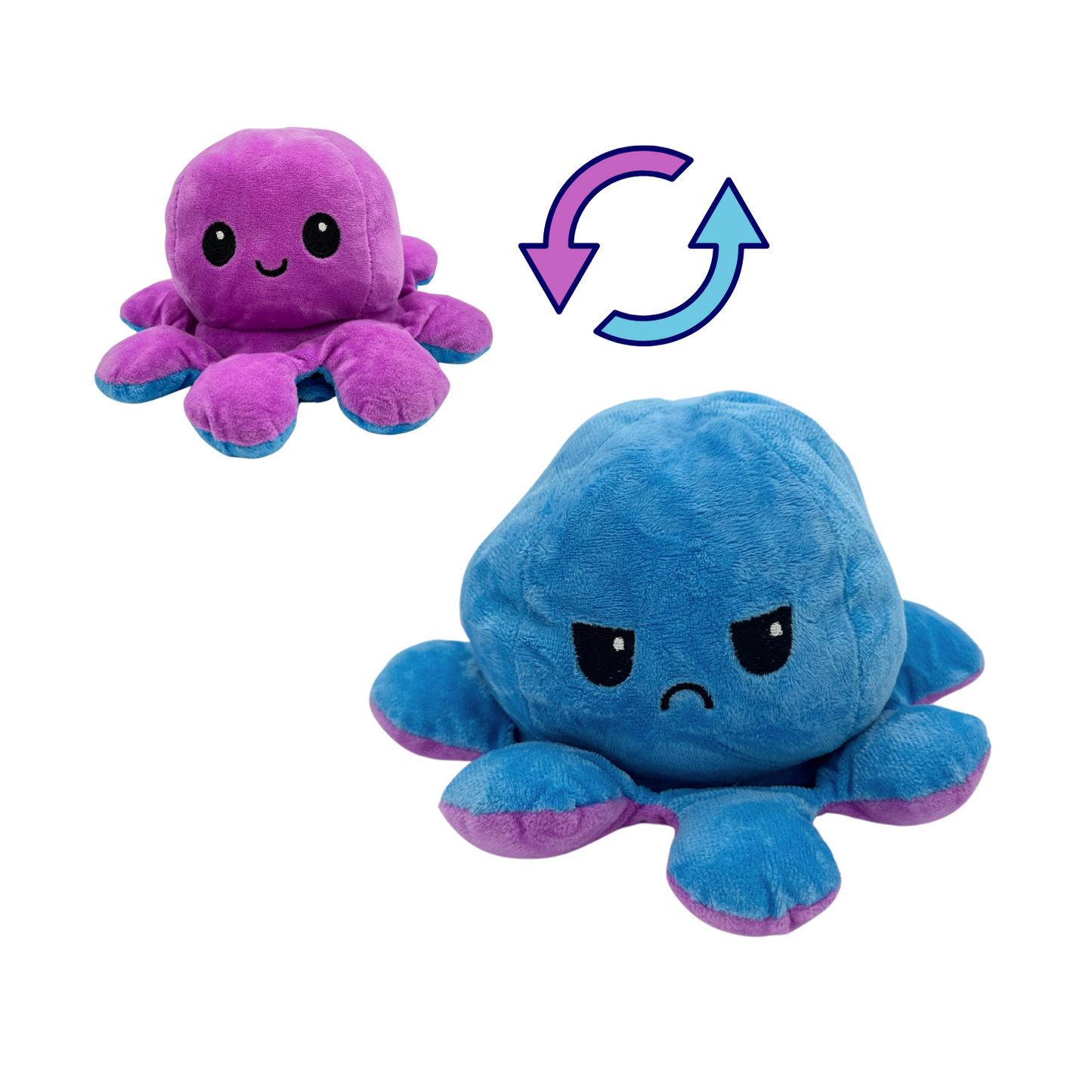 Peluche Pulpo Reversible Morado/ Azul