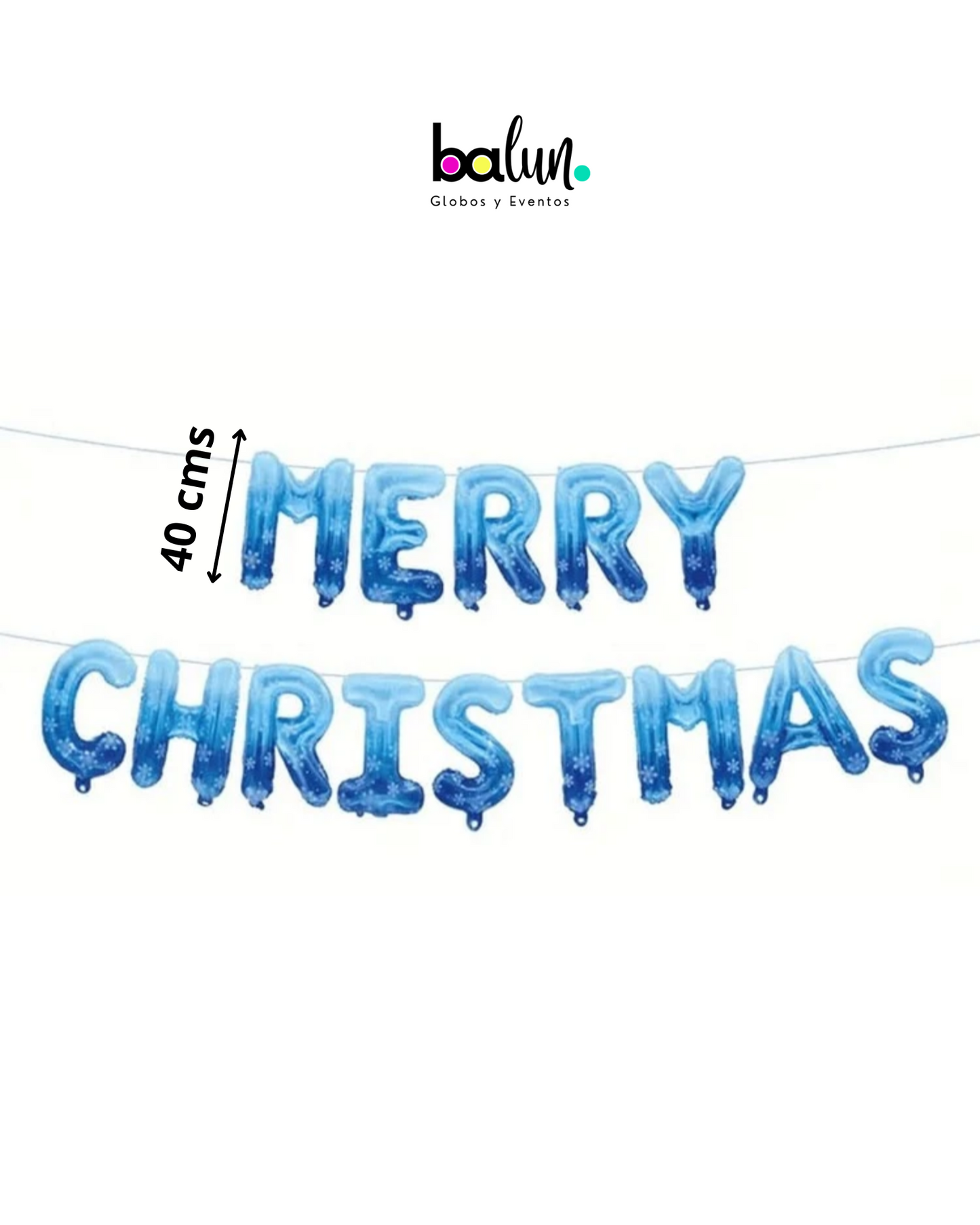Banner Globo Merry Christmas Azul