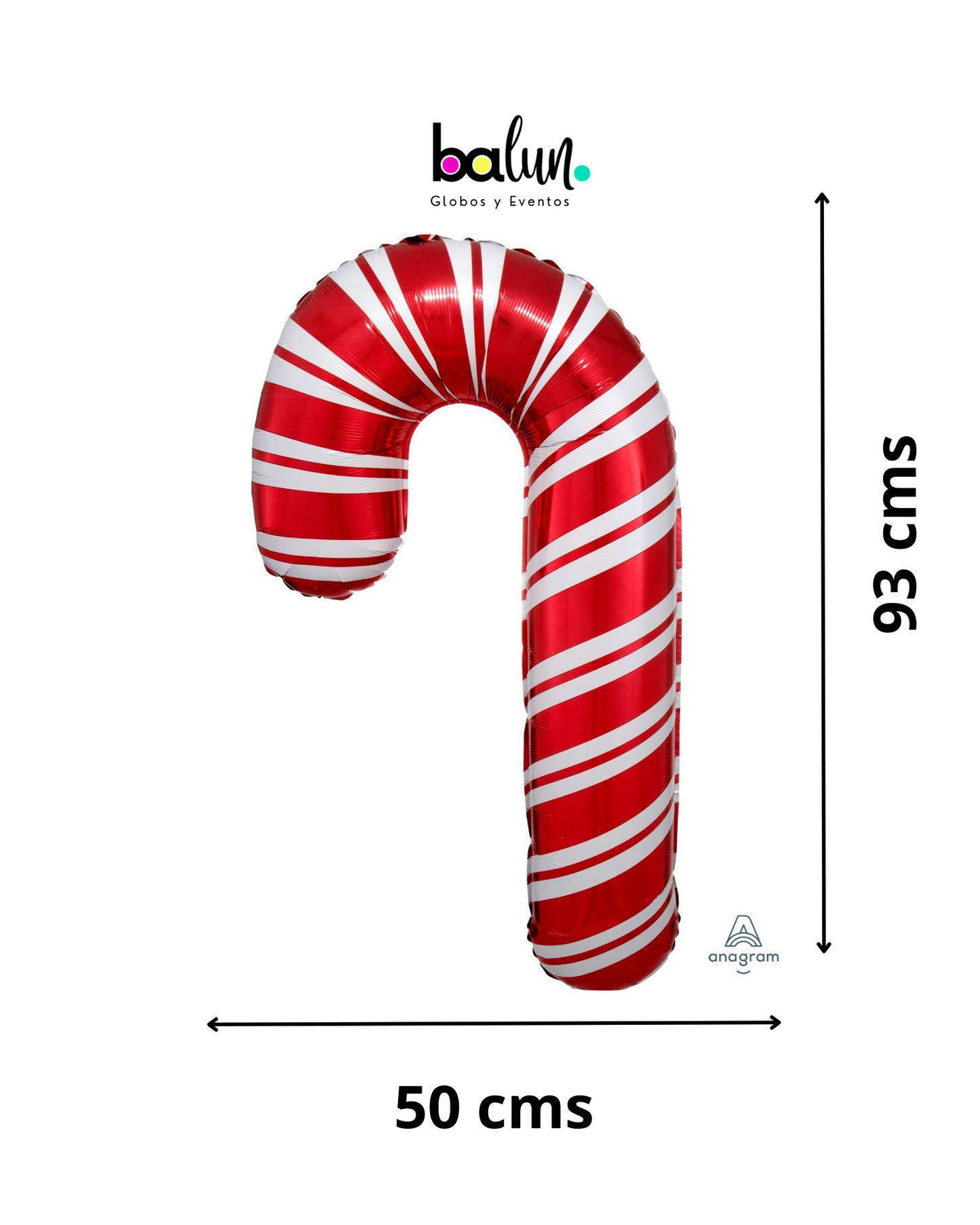 Bastón de Caramelo Jumbo 28" Anagram