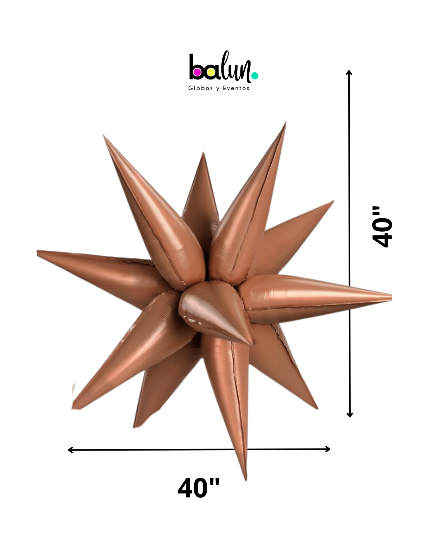 Estrella de 12 Picos 40" Café Mate