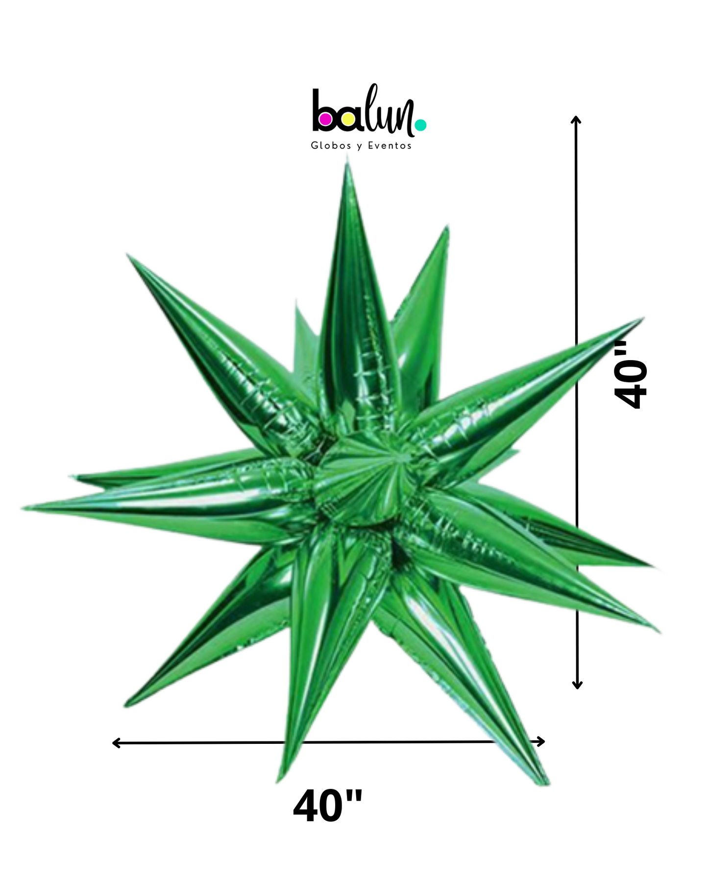 Estrella de 12 Picos 40" Verde