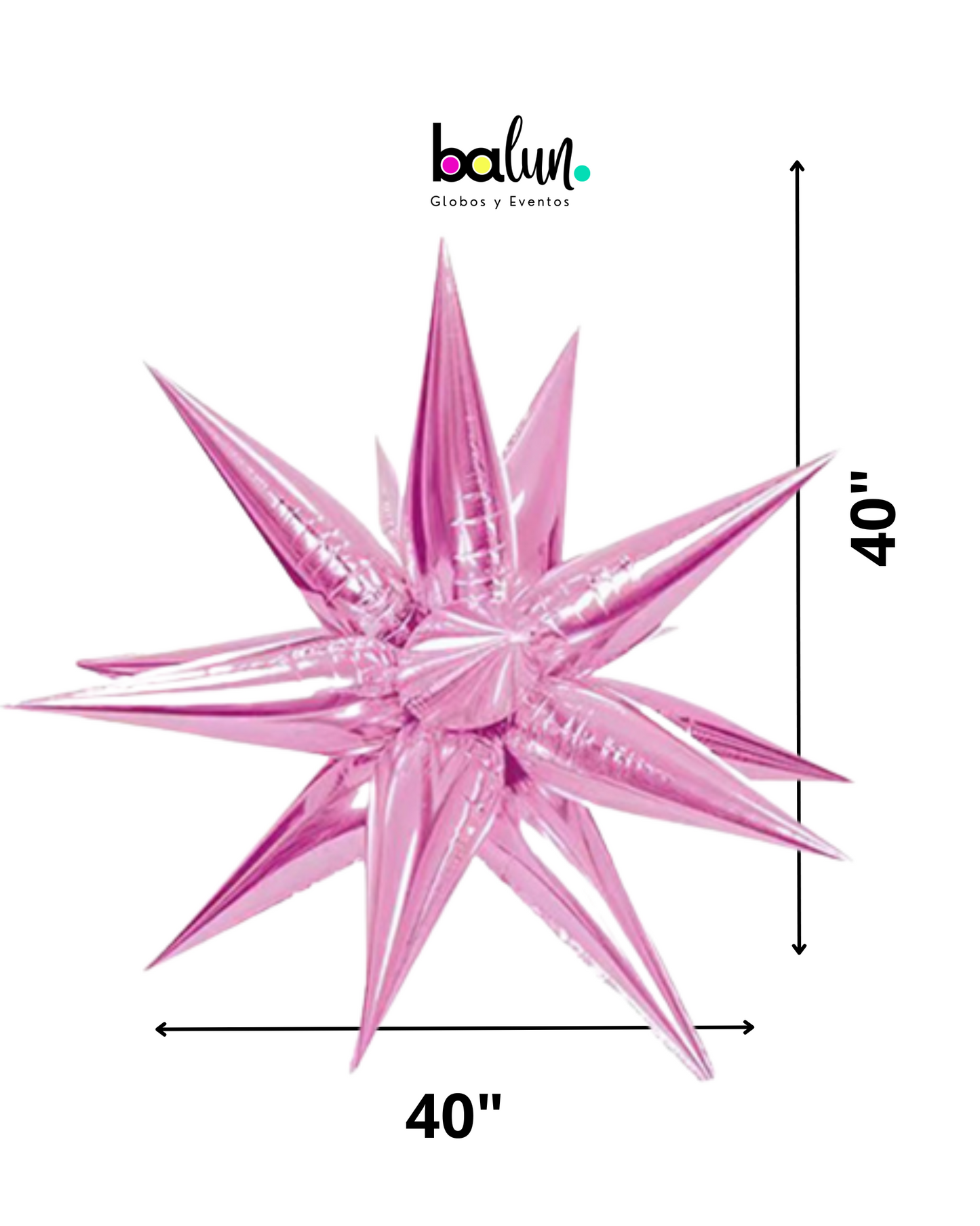 Estrella de 12 Picos 40" Rosa Lila
