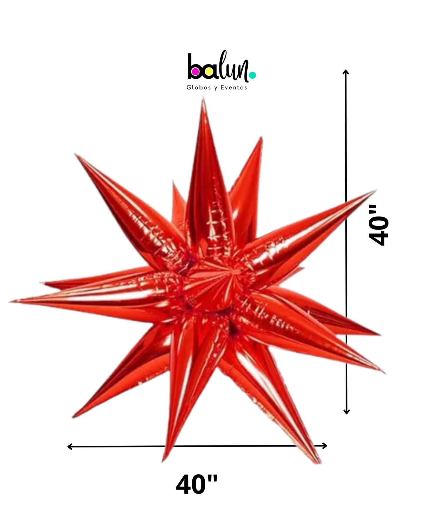 Estrella de 12 Picos 40" Rojo
