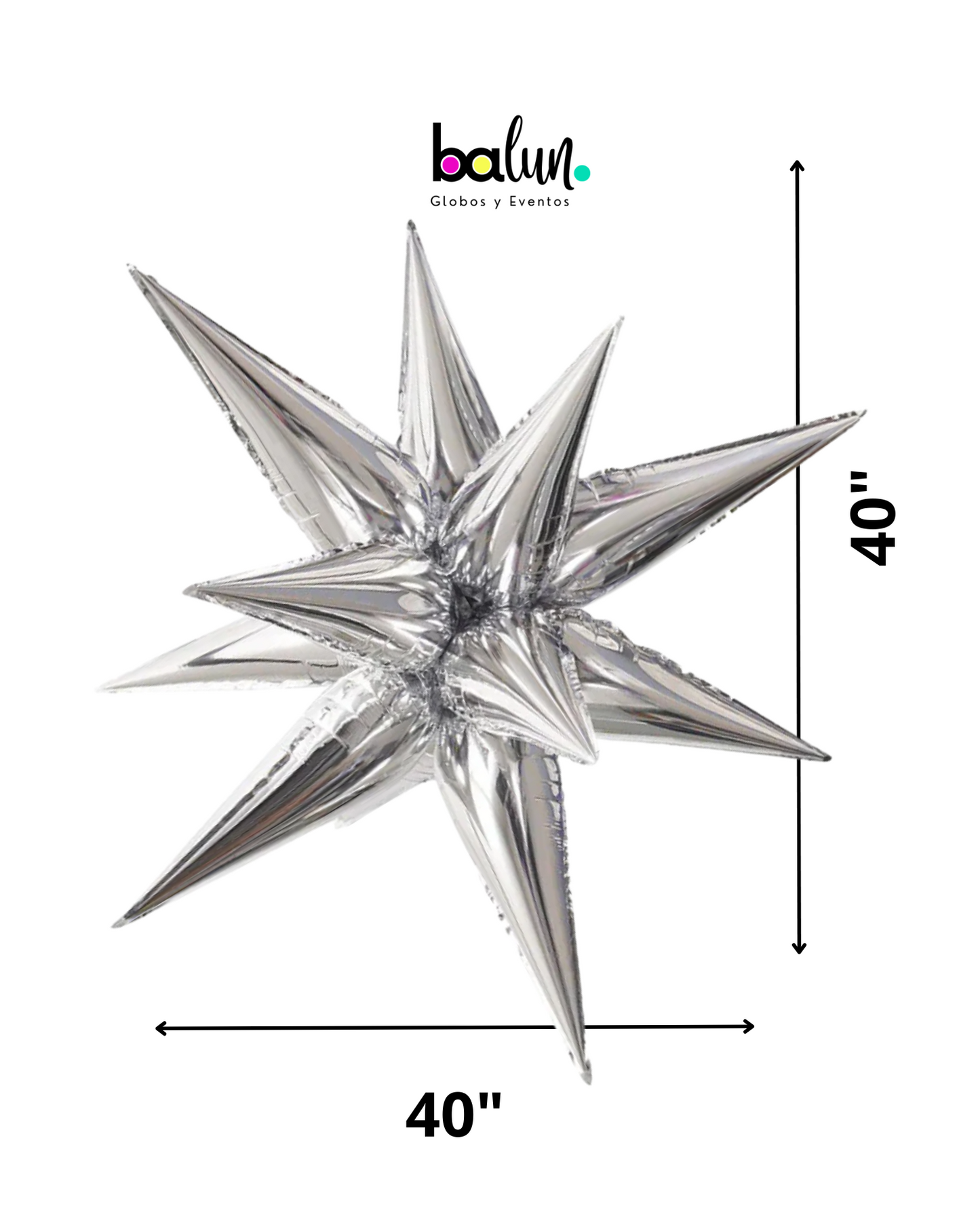 Estrella de 12 Picos 40" Plata