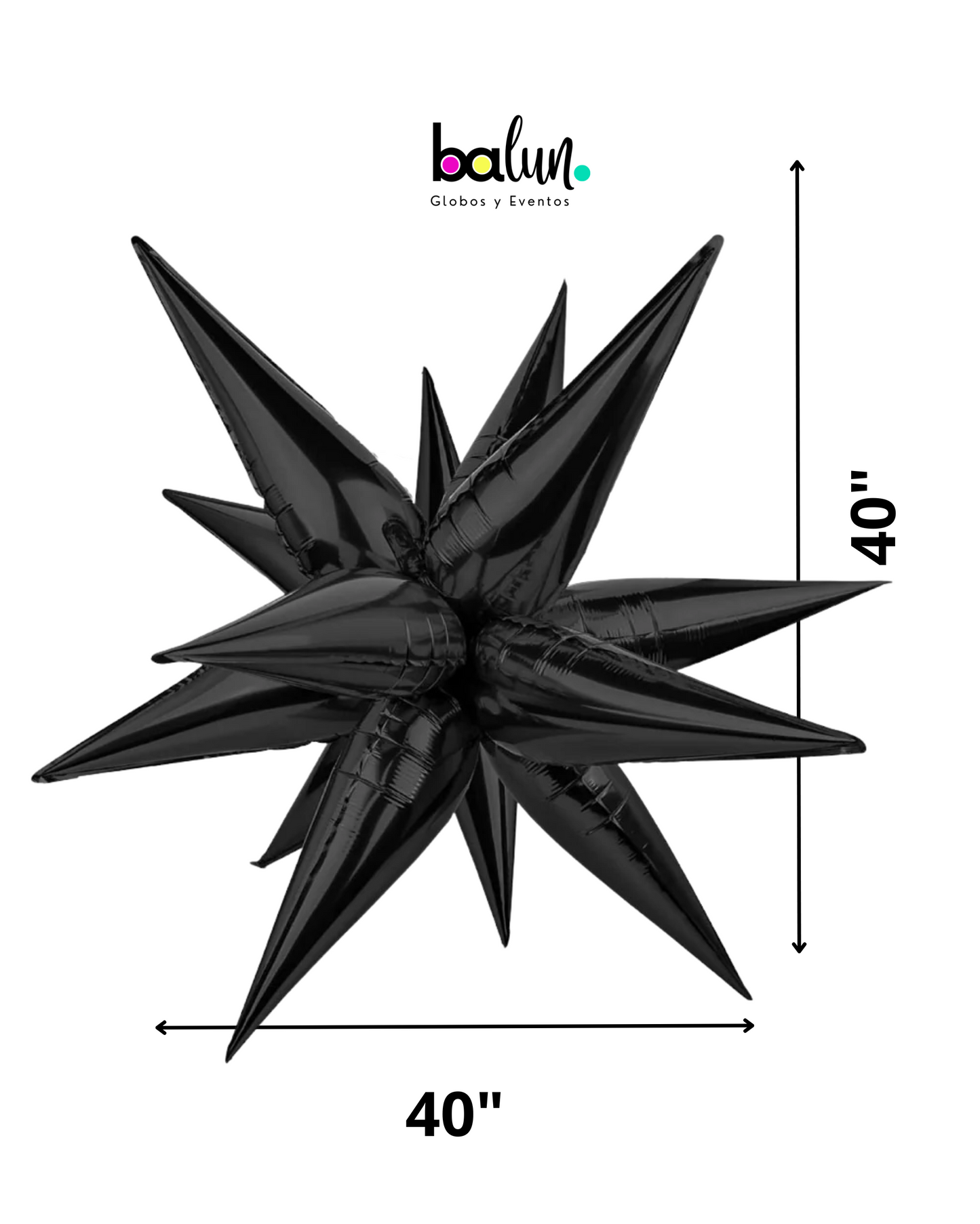 Estrella de 12 Picos 40" Negro