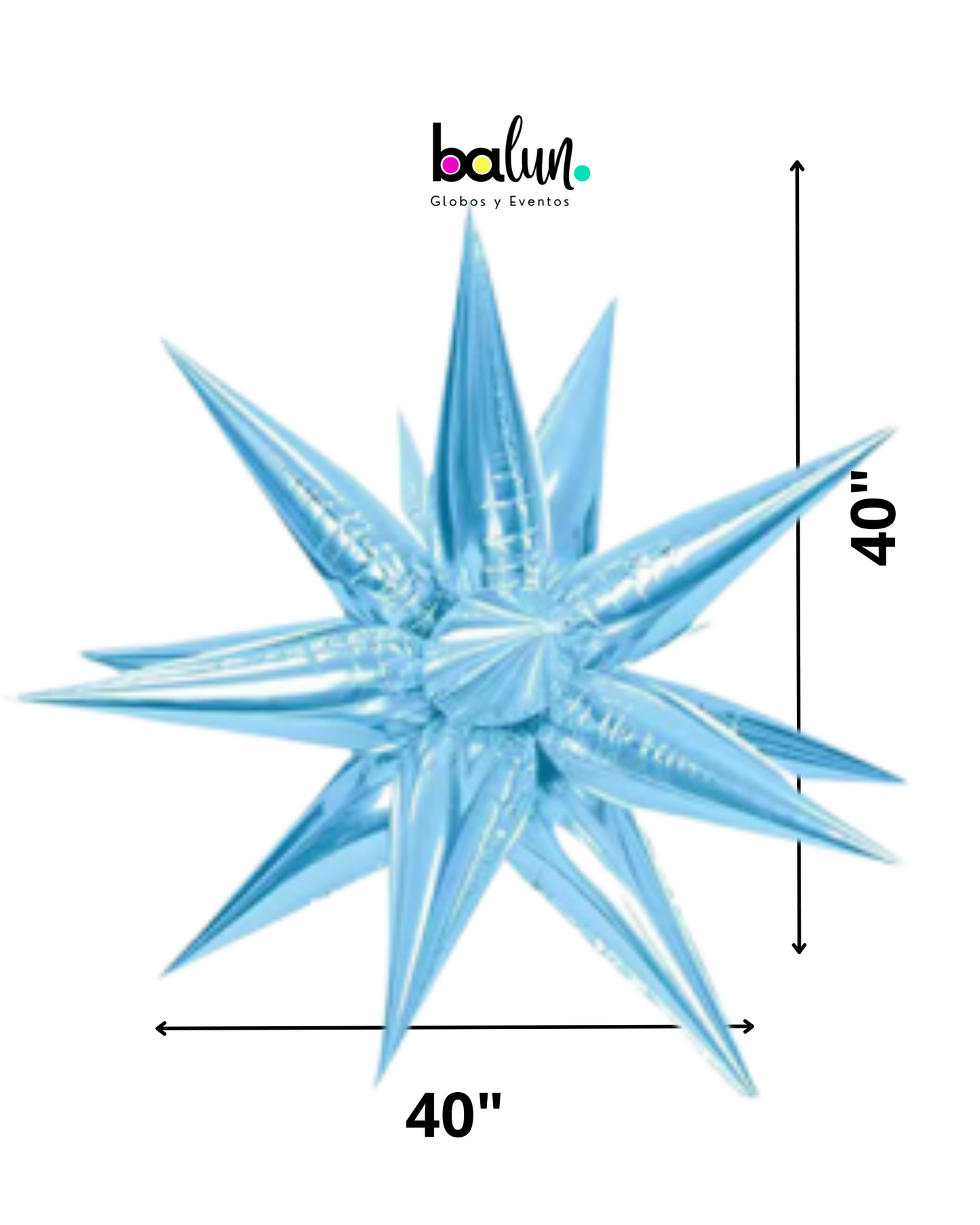 Estrella de 12 Picos 40" Azul Bebé