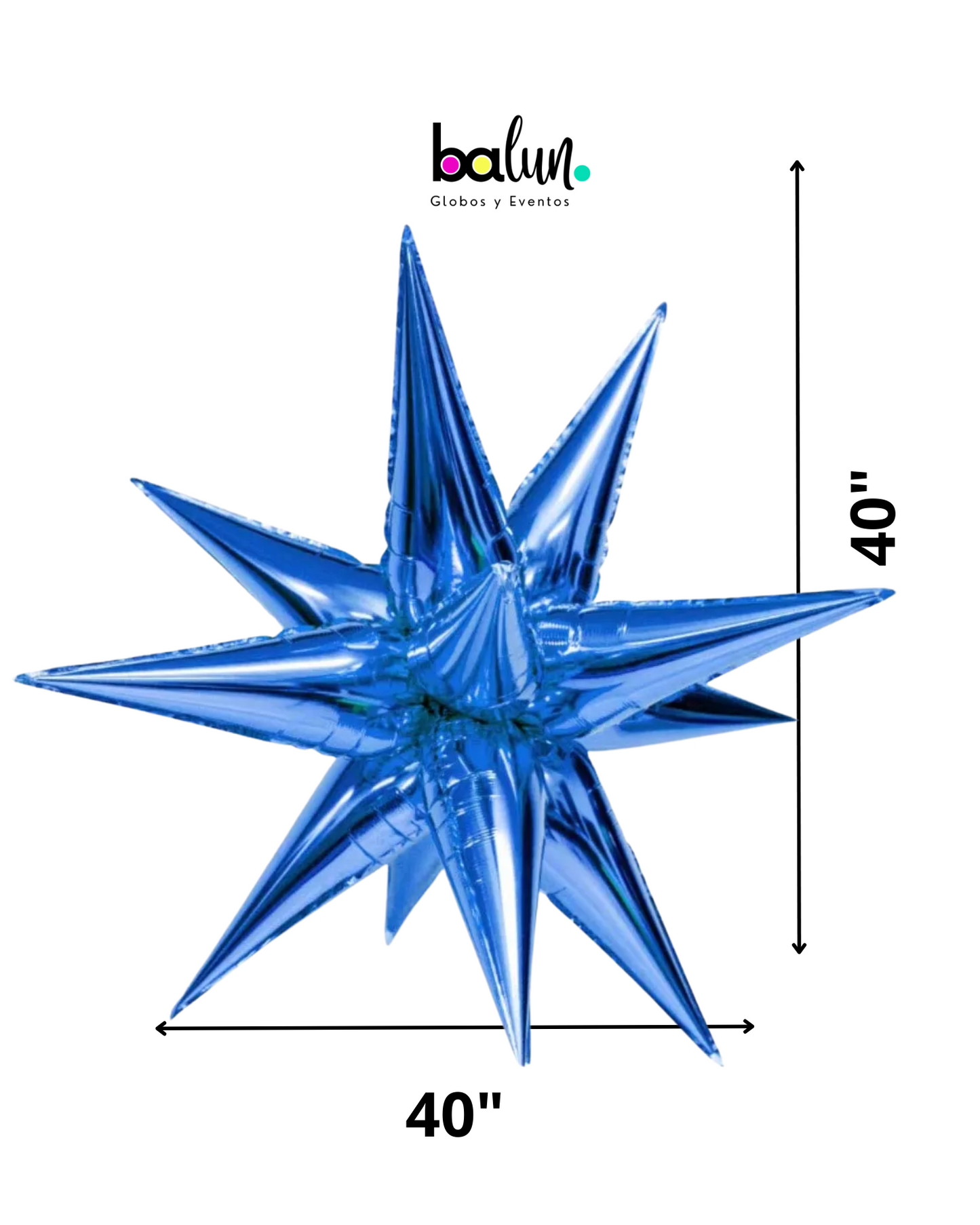 Estrella de 12 Picos 40" Color Azul