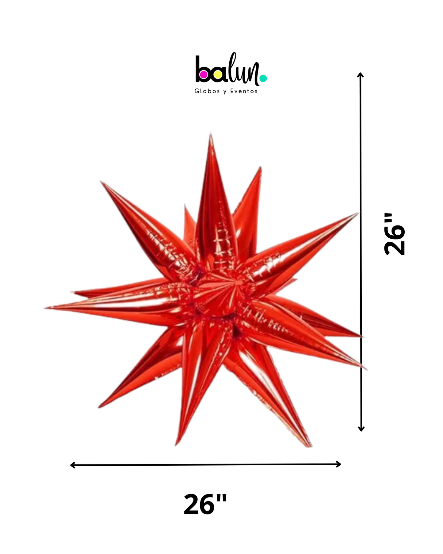 Estrella de 12 Picos 26" Rojo