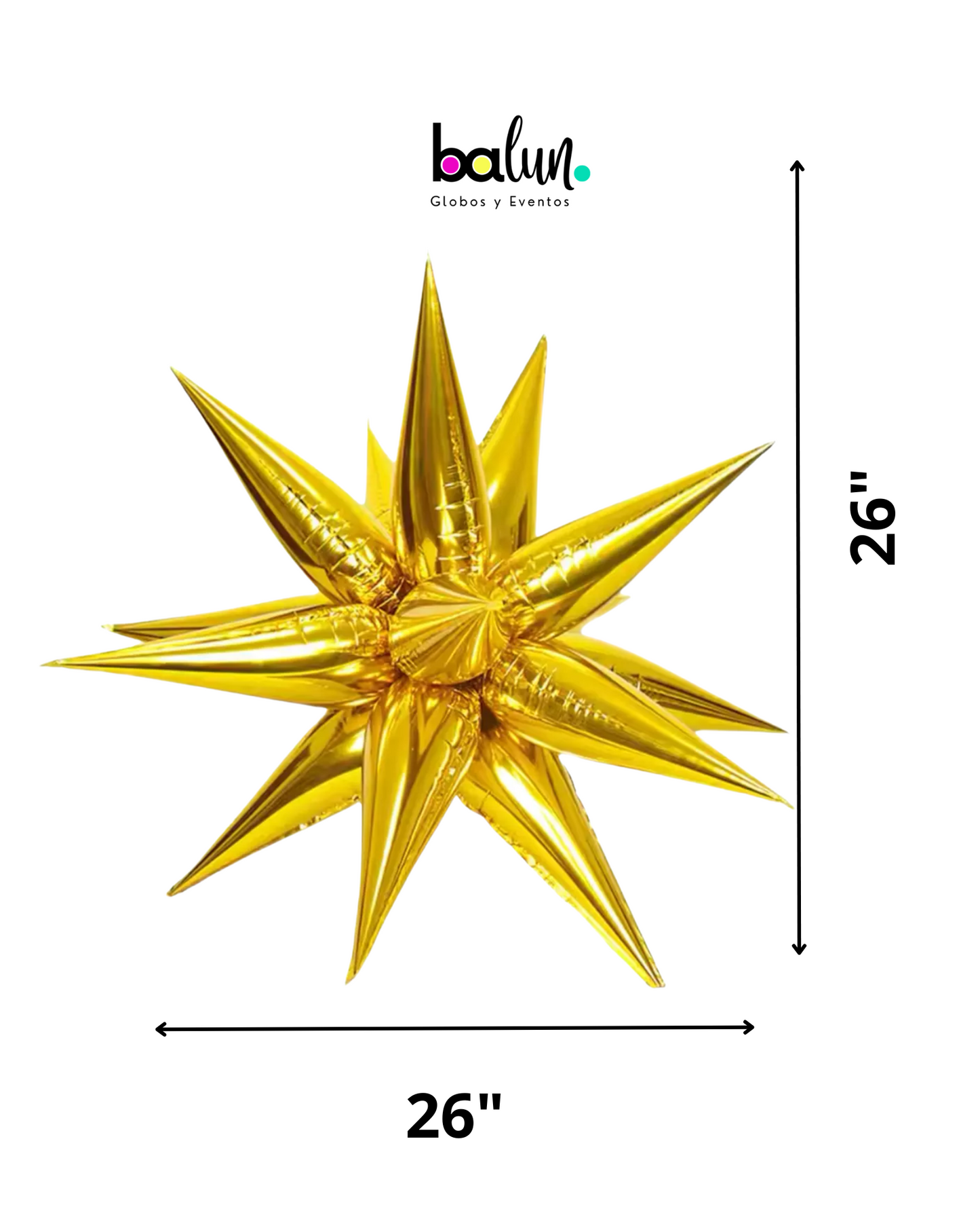 Estrella de 12 Picos 26" Oro Amarillo