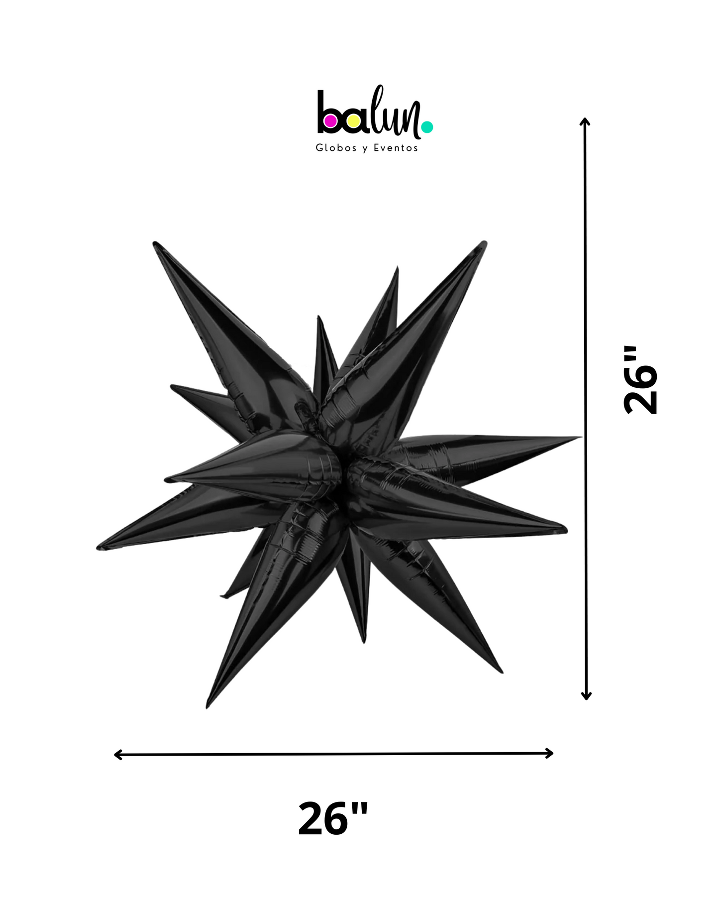 Estrella de 12 Picos 26" Color Negro