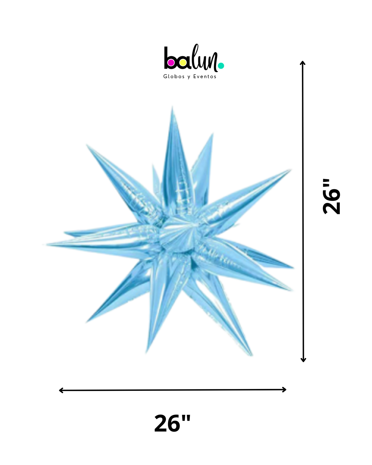 Estrella de 12 Picos 26" Azul Bebé