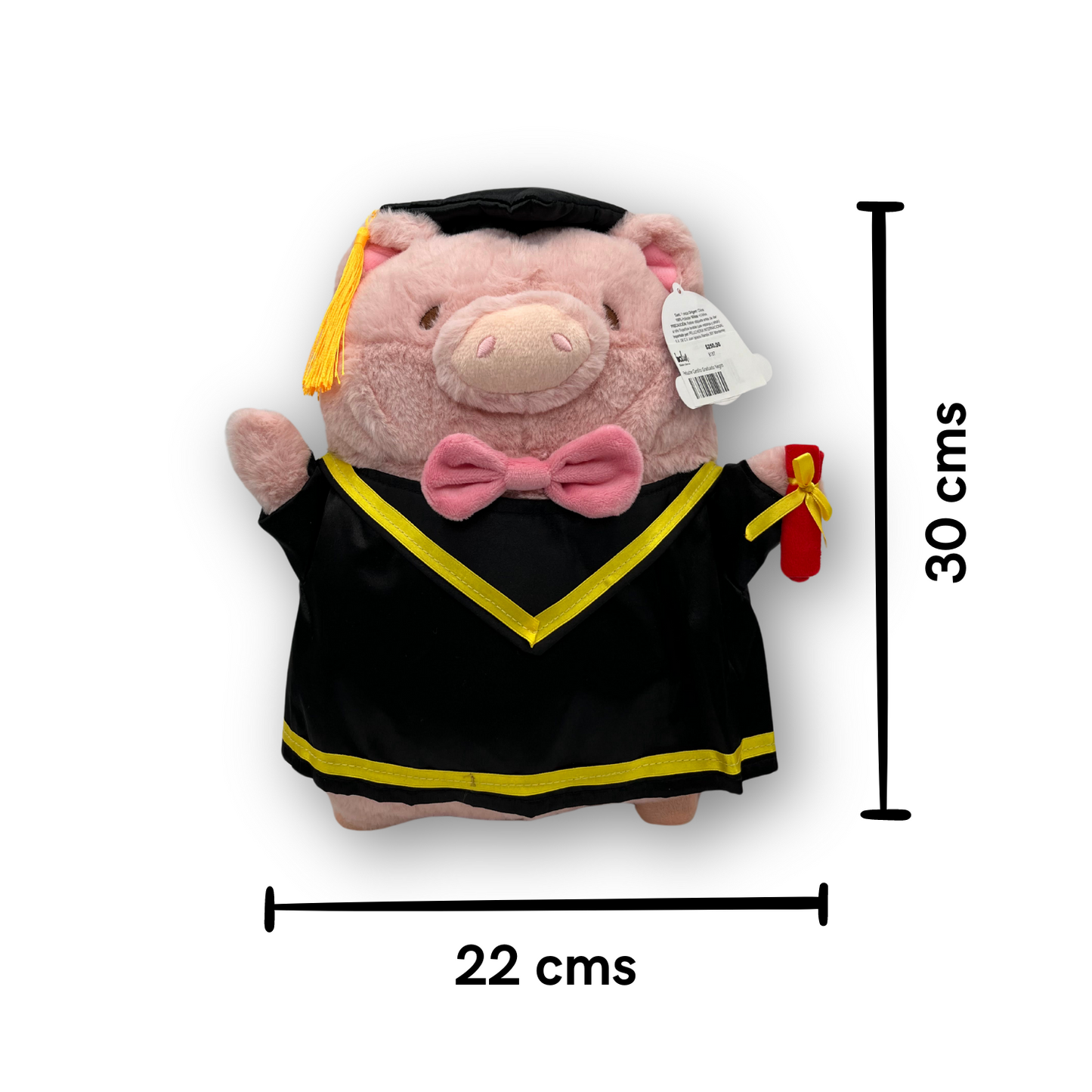Peluche Cerdito Graduado Negro