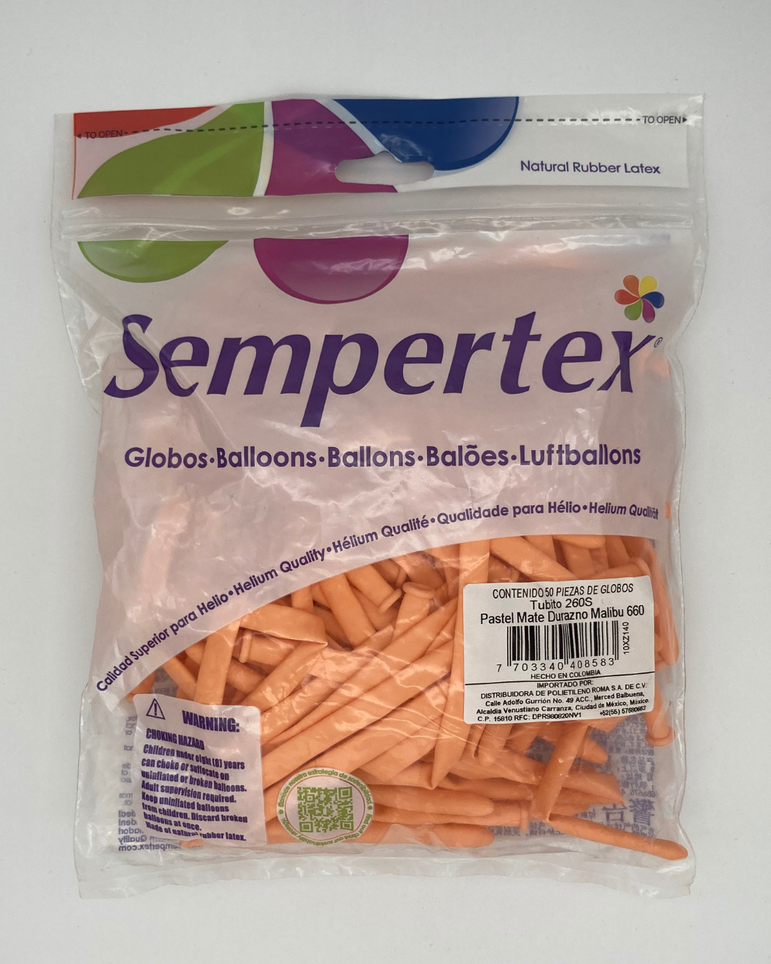 Pastel Mate Durazno Malibu T260 (Bolsa 50pzs) Sempertex