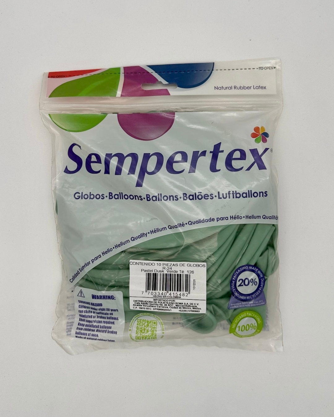 Pastel Dusk Té Verde 24" (Bolsa 10pzs) Sempertex