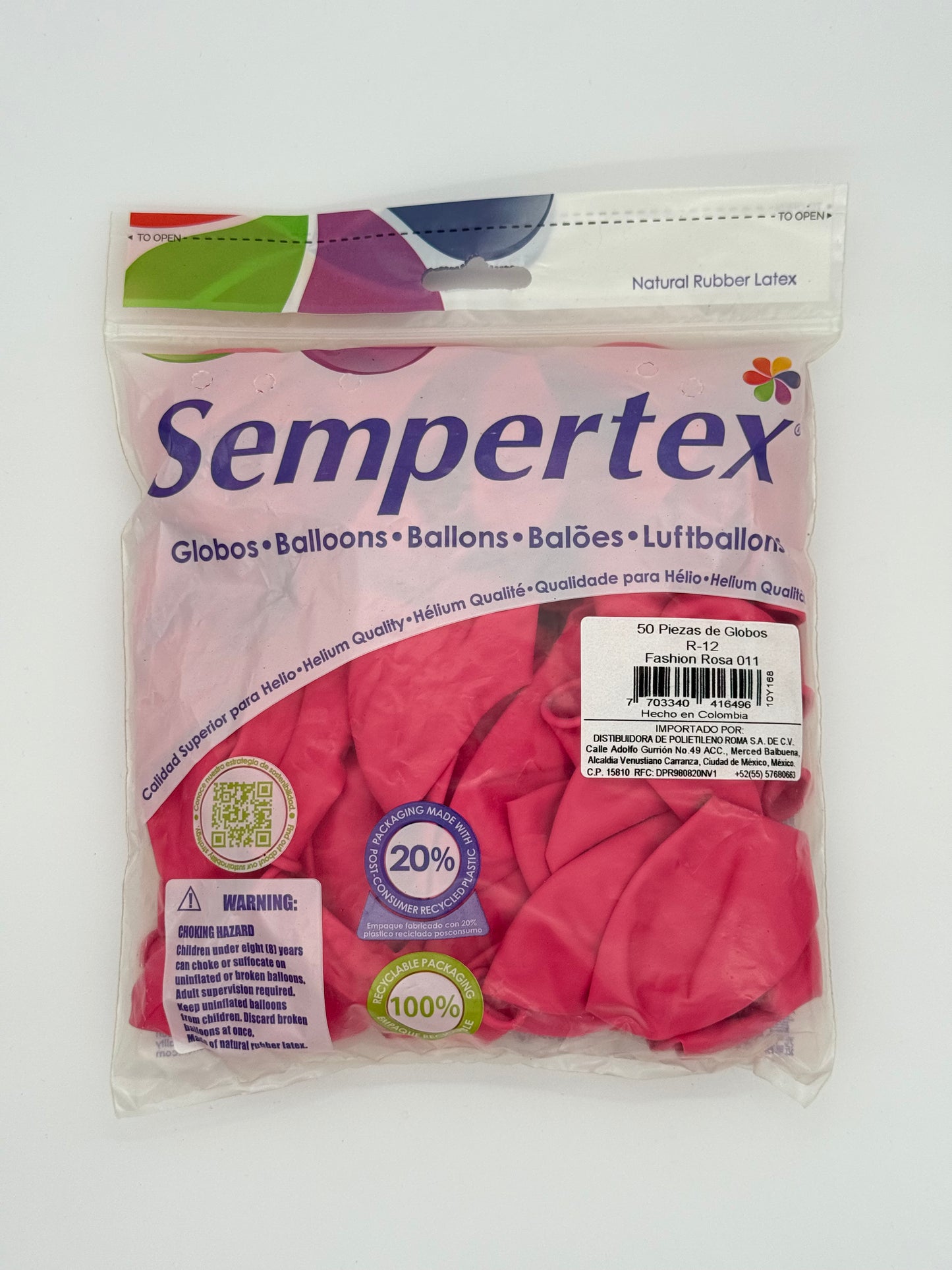 Fashion Rosa 12" (Bolsa 50pzs) Sempertex
