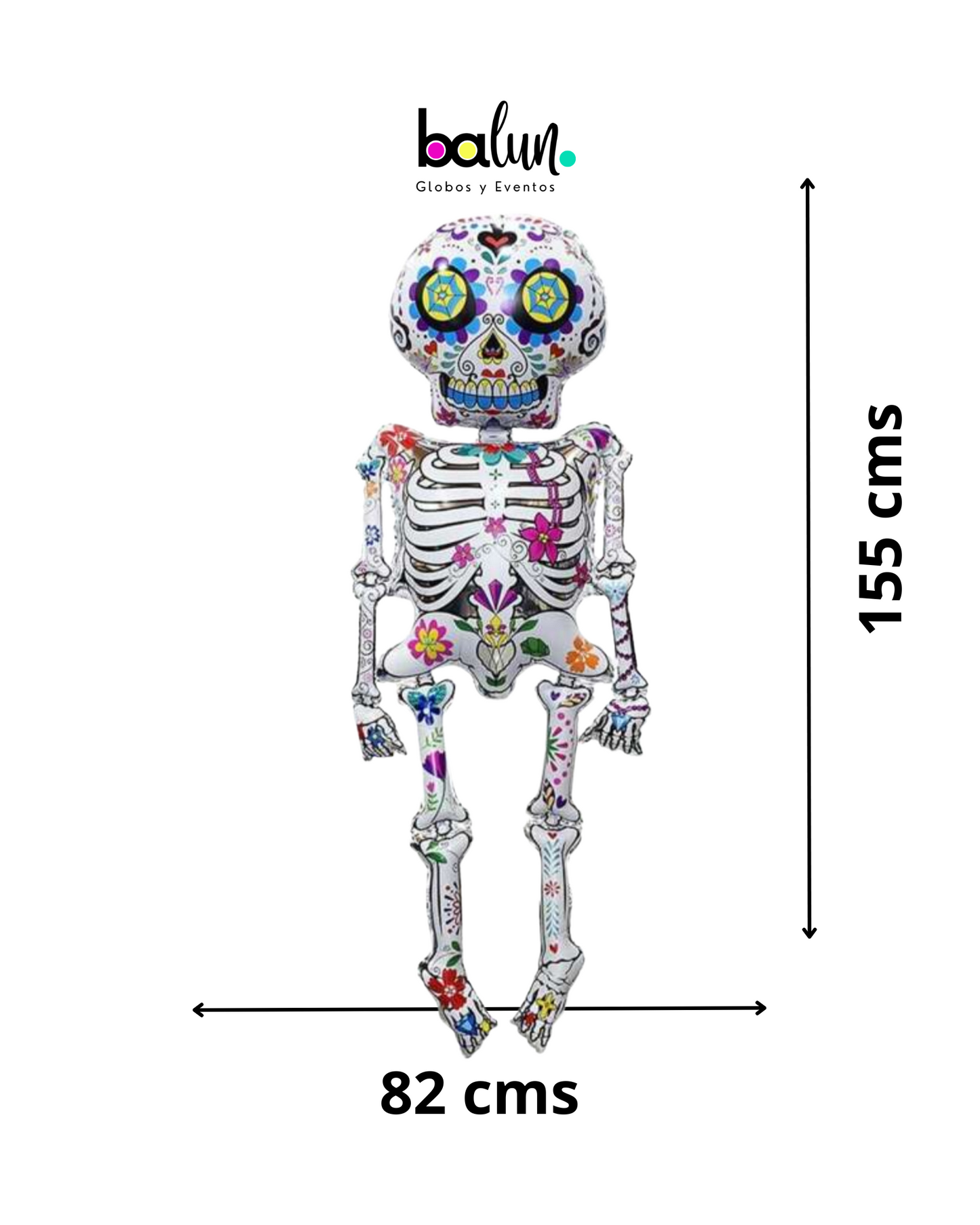 Esqueleto con Flores Día de Muertos 61"