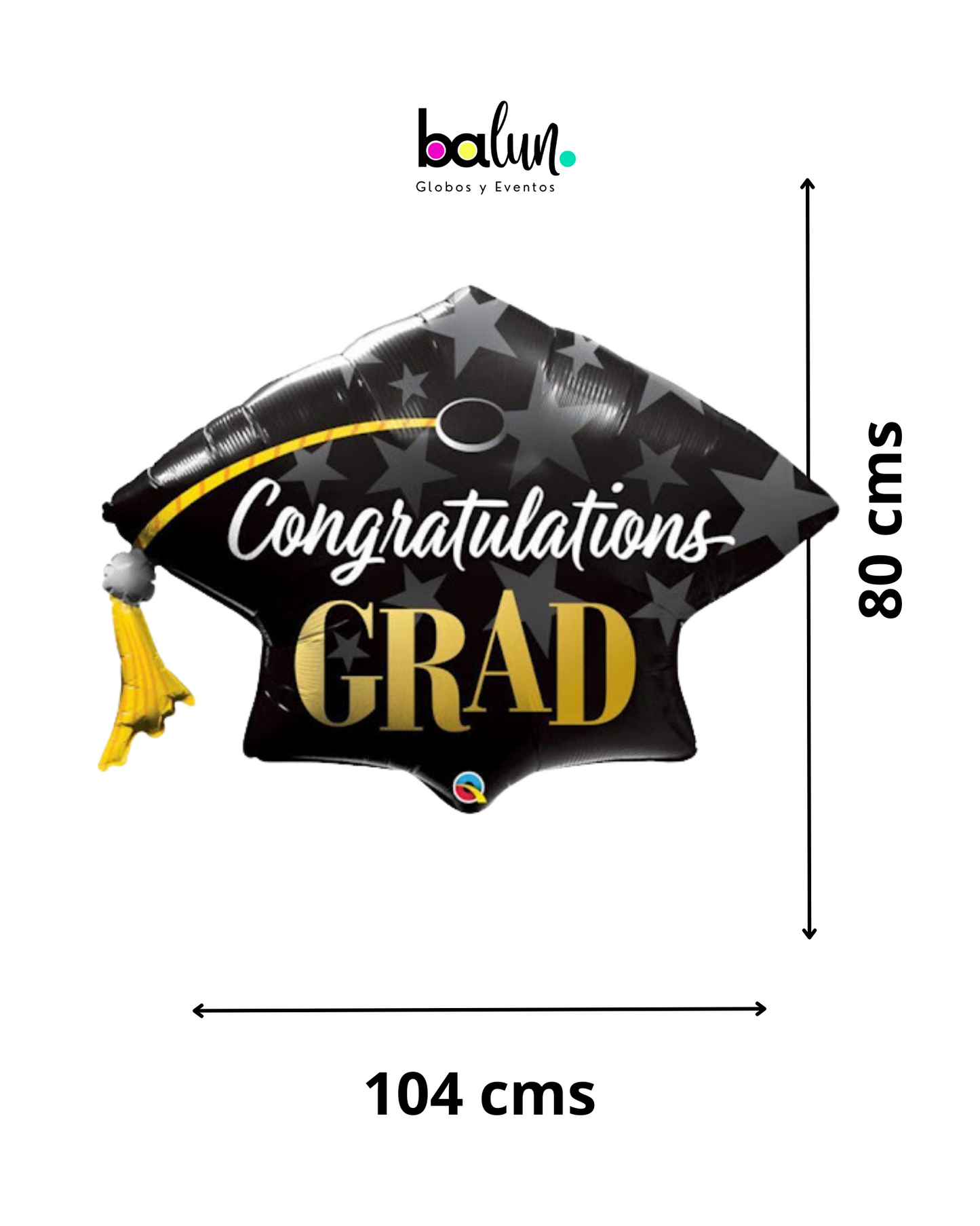 Birrete Congrats Grad 41" Qualatex