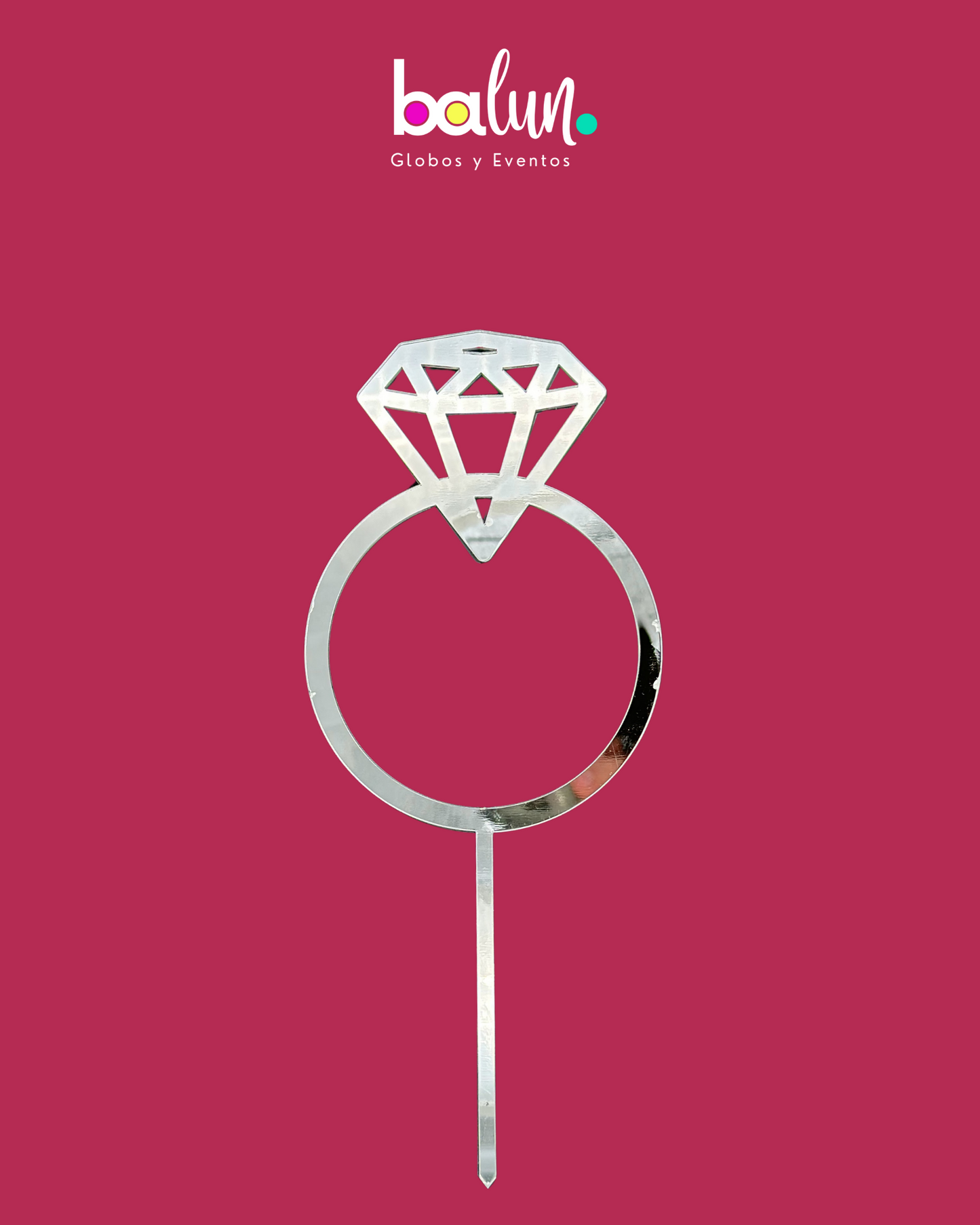 Cake Topper Acrílico Anillo