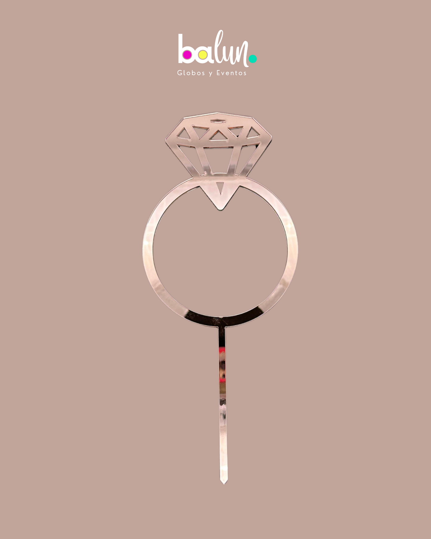 Cake Topper Acrílico Anillo