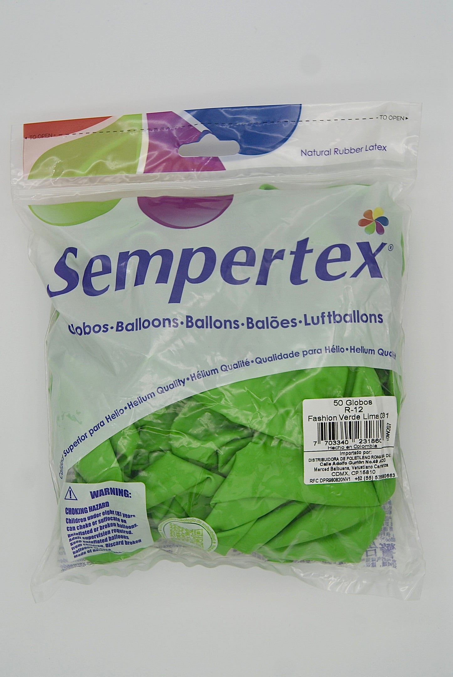 Fashion Verde Lima 12" (Bolsa 50pzs) Sempertex