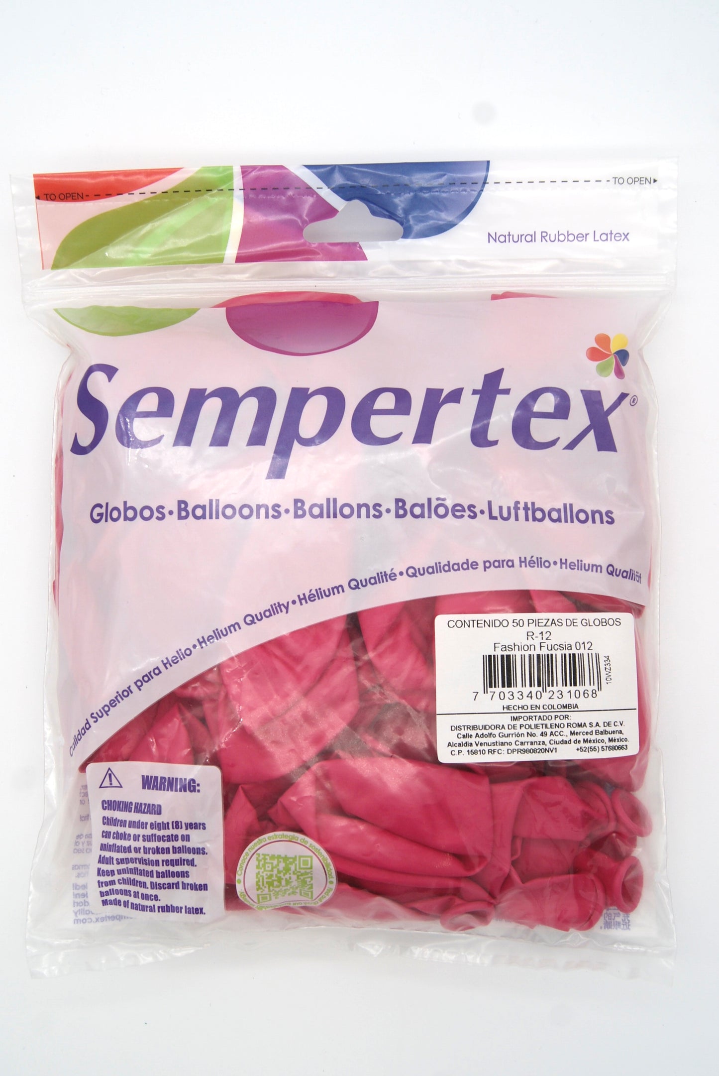 Fashion Fucsia 12" (Bolsa 50pzs) Sempertex