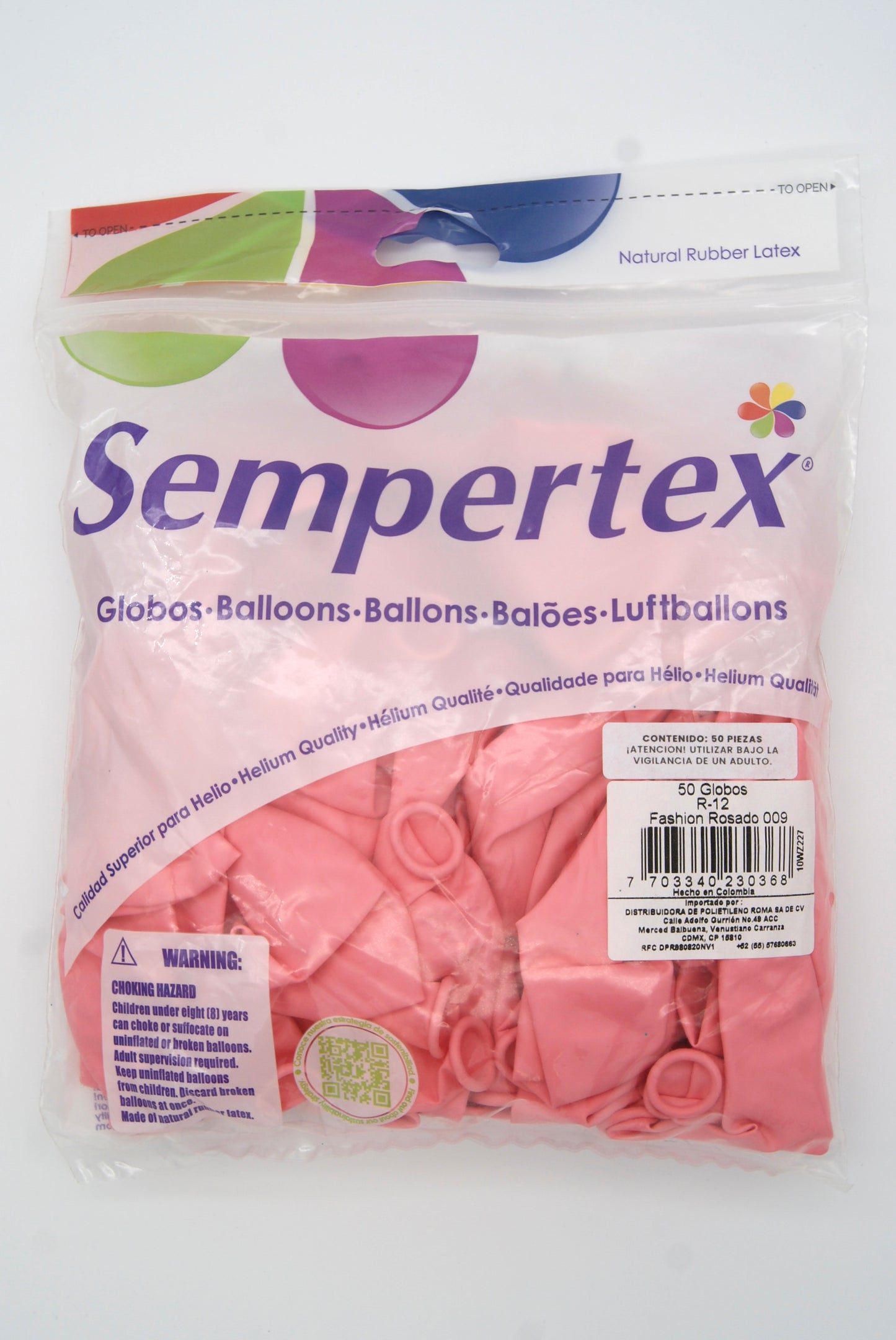 Fashion Rosado 12" (Bolsa 50pzs) Sempertex