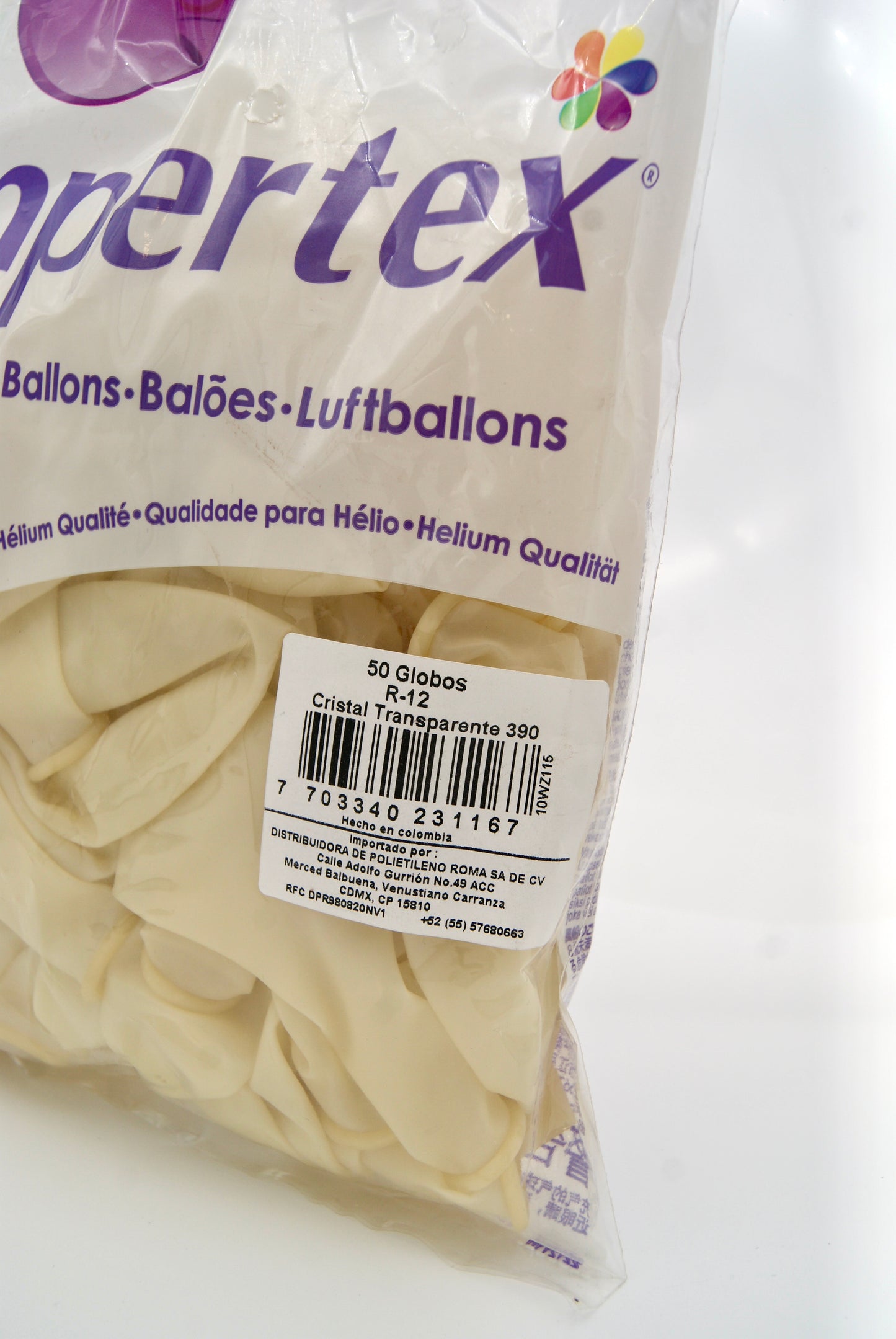 Cristal Transparente 12" (Bolsa 50pzs) Sempertex