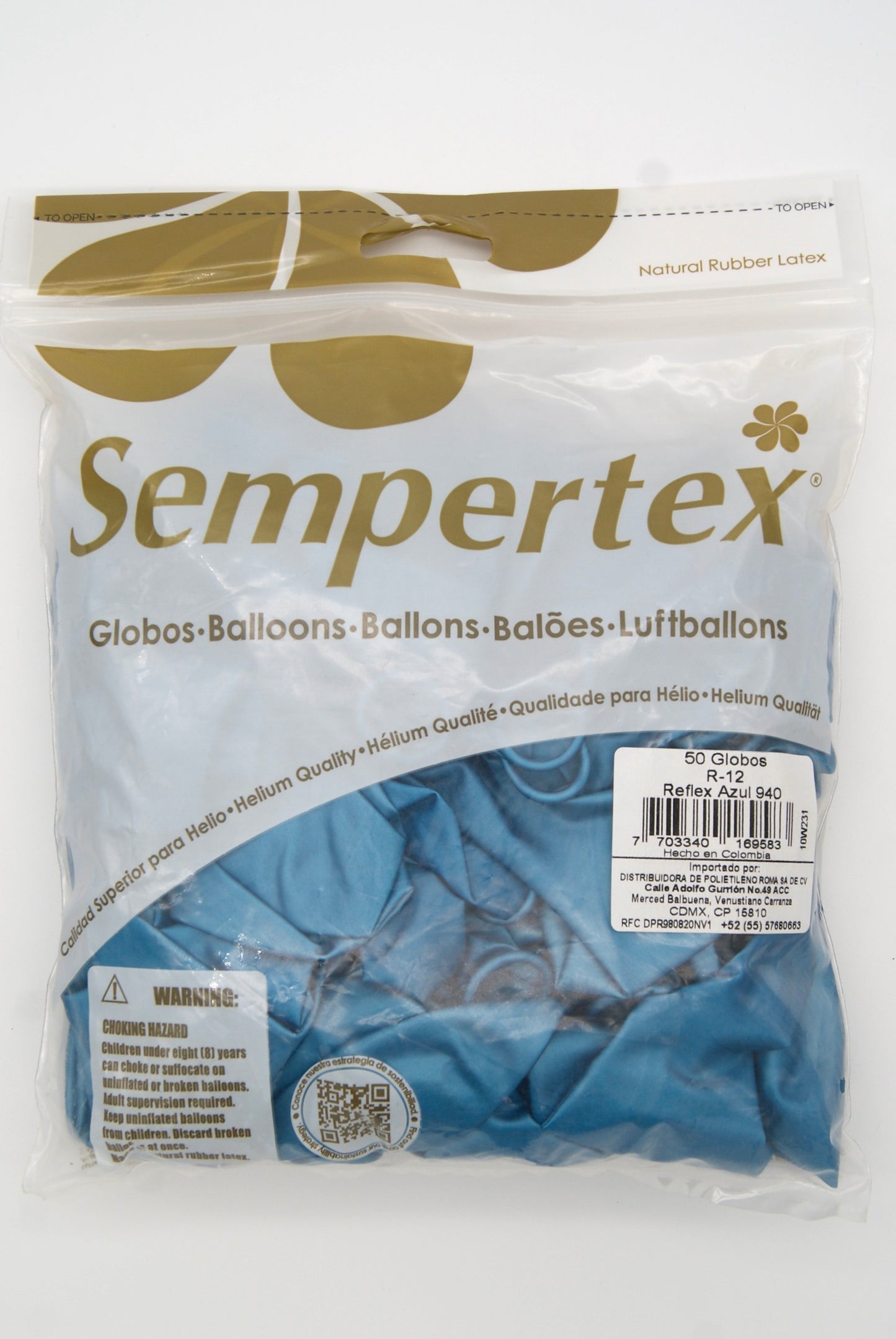 Reflex Azul 12" (Bolsa 50pzs) Sempertex