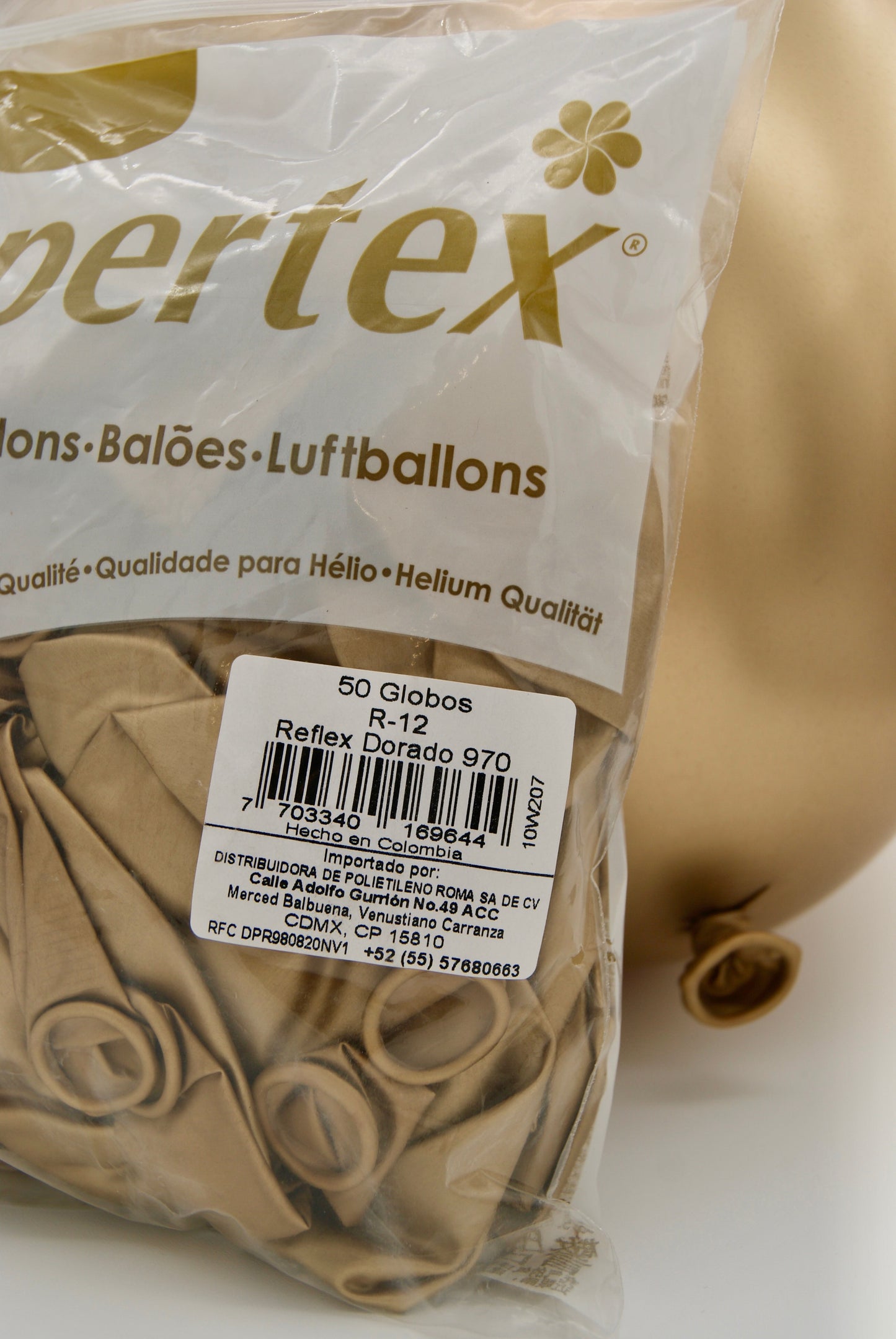 Reflex Dorado 12" (Bolsa 50pzs) Sempertex