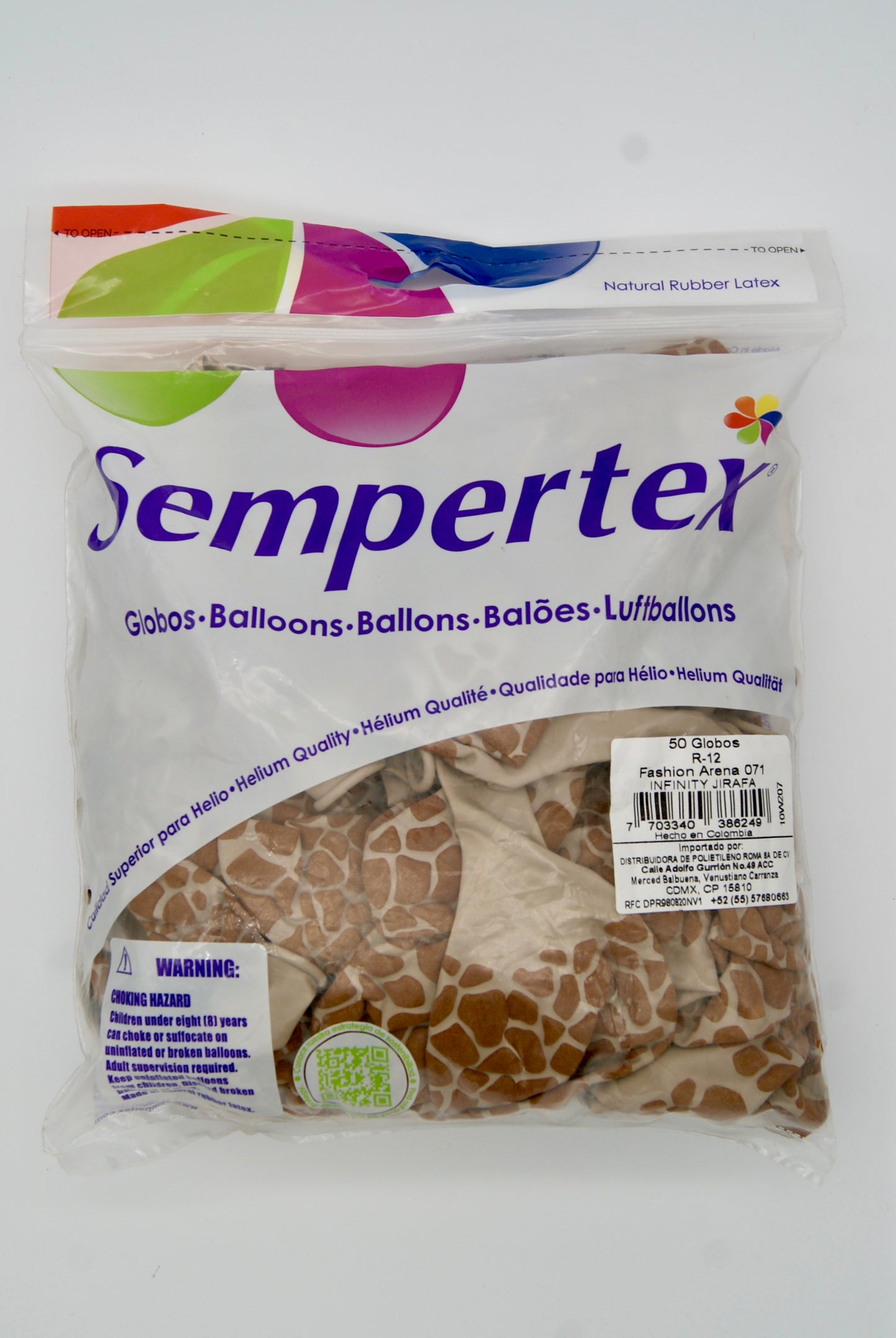 Infinity Jirafa Fashion Arena 12" (Bolsa 50pzs) Sempertex