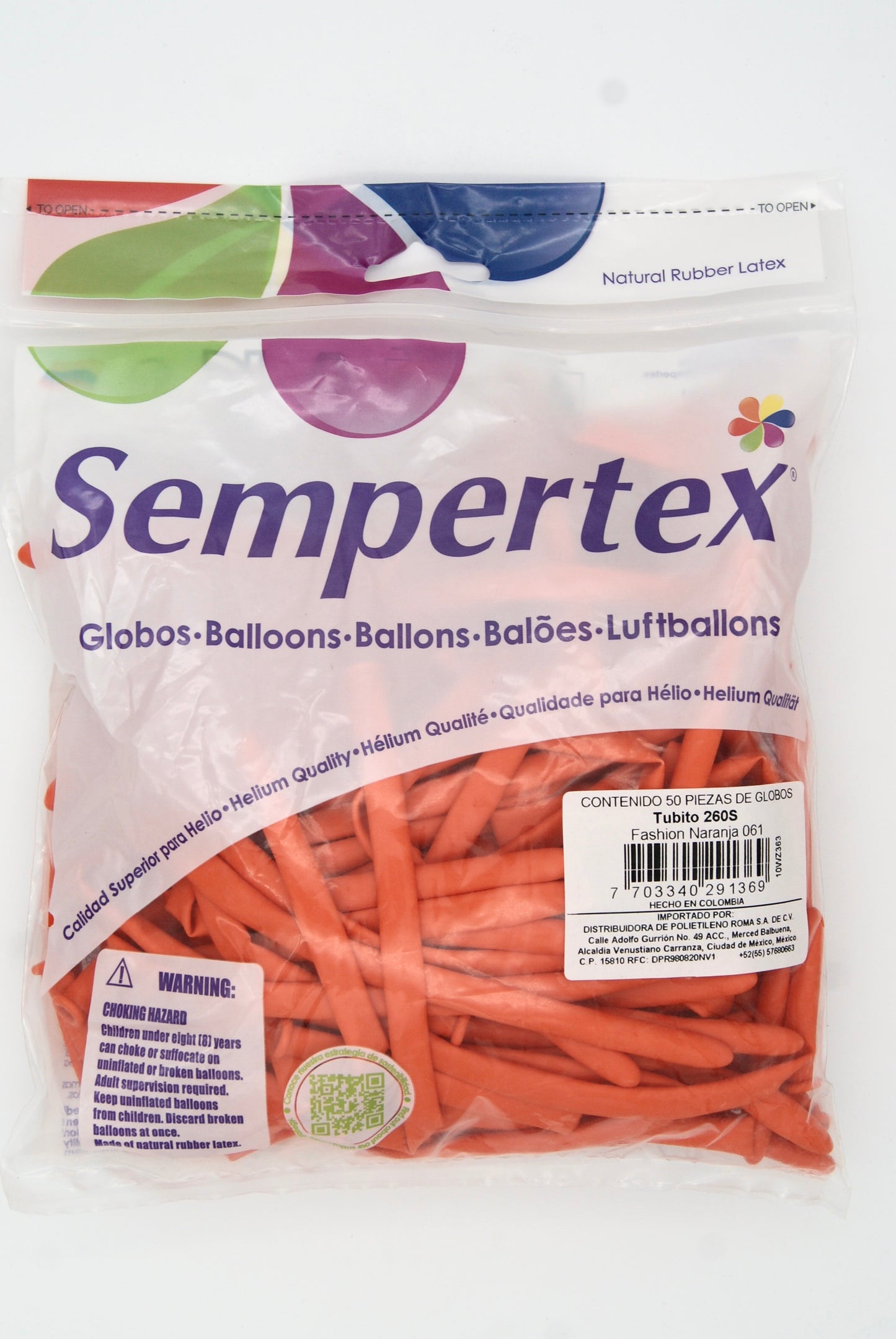 Fashion Naranja T260 (Bolsa 50pzs) Sempertex