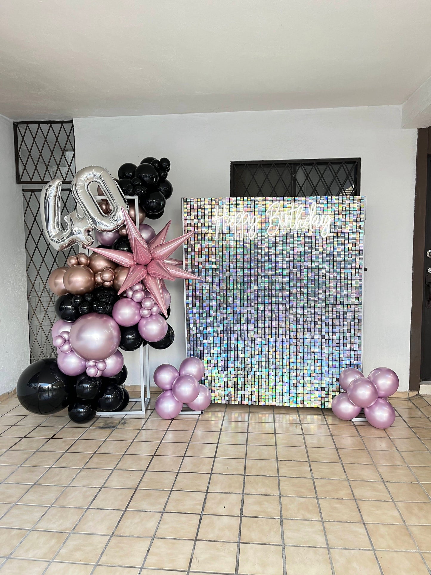 Shimmer Chica + Columna de Globos y Números