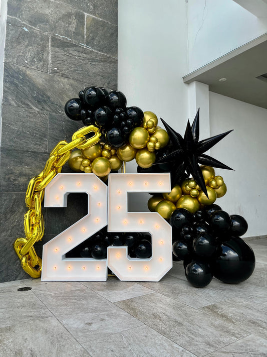 25th Numbers + Globos con Temática