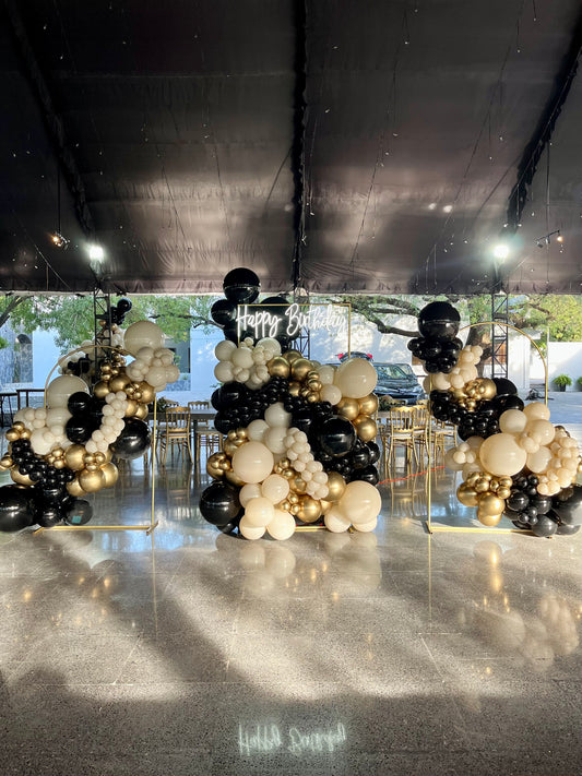 3 Mamparas con Globo Blac&Gold