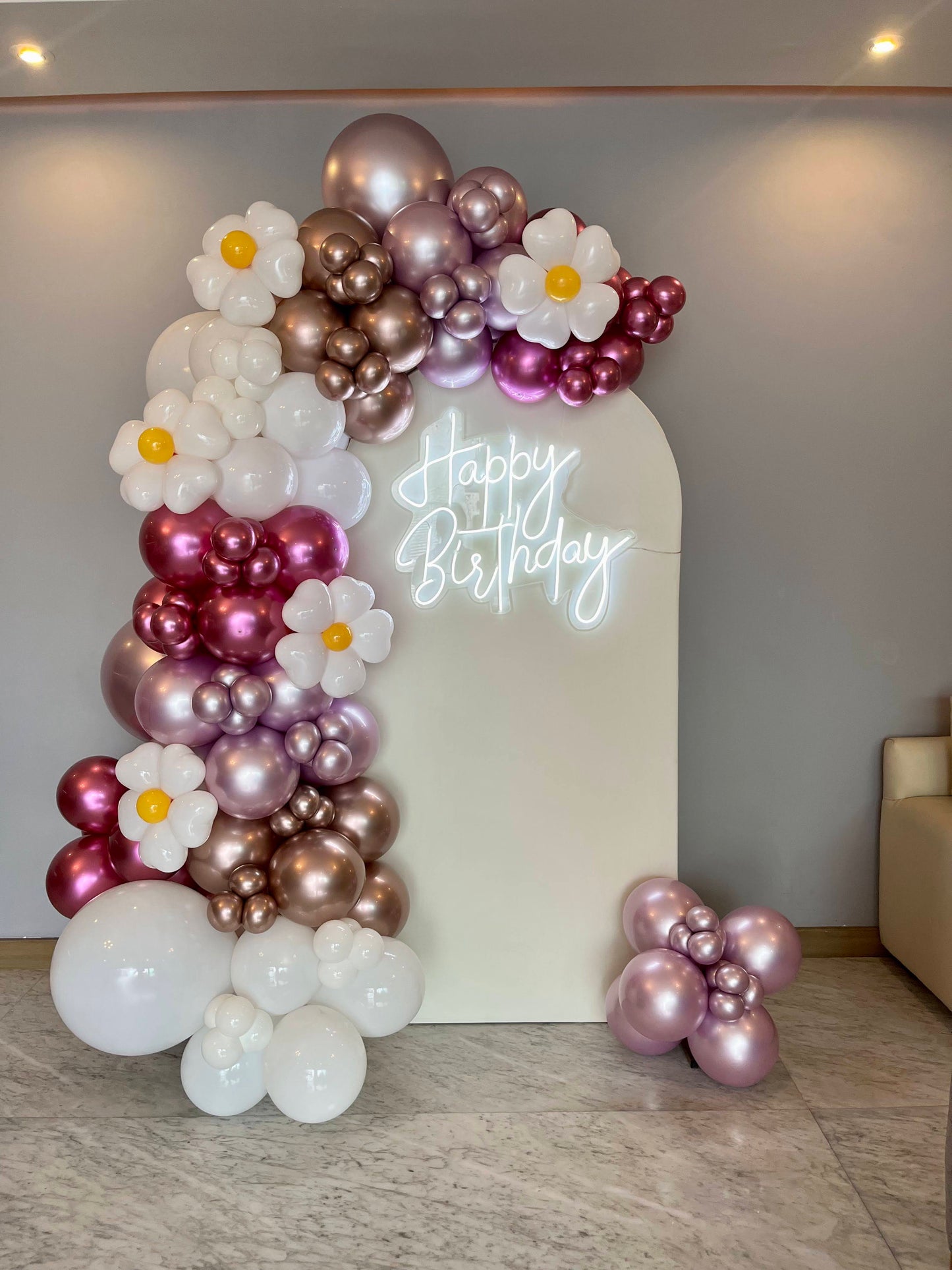 Mampara Malva con flores