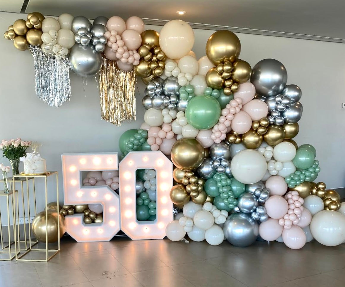 50th Birthday Balloon Wall