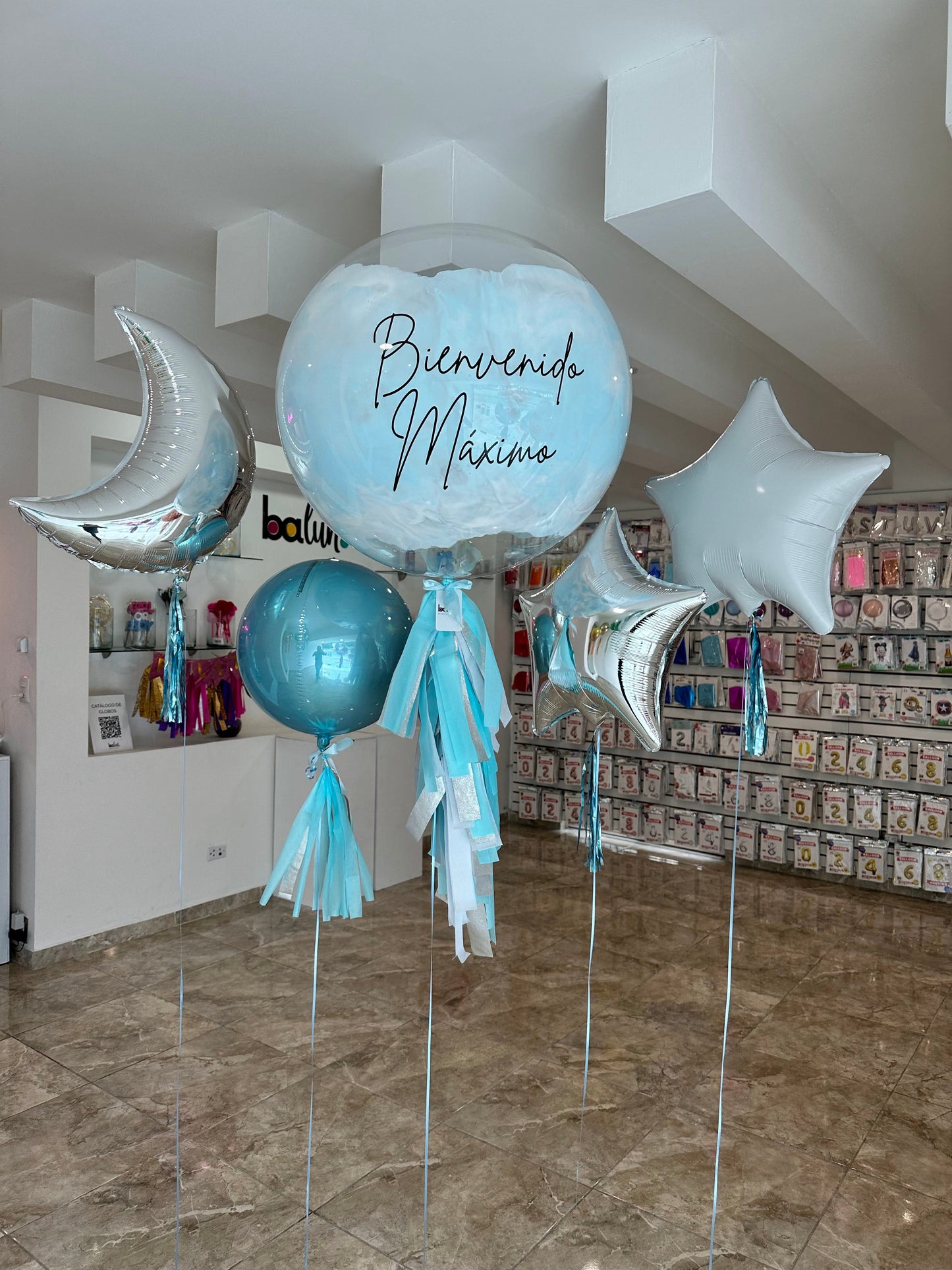 Globo Burbuja + 1 Orbz + 2 Estrella + 1 Luna