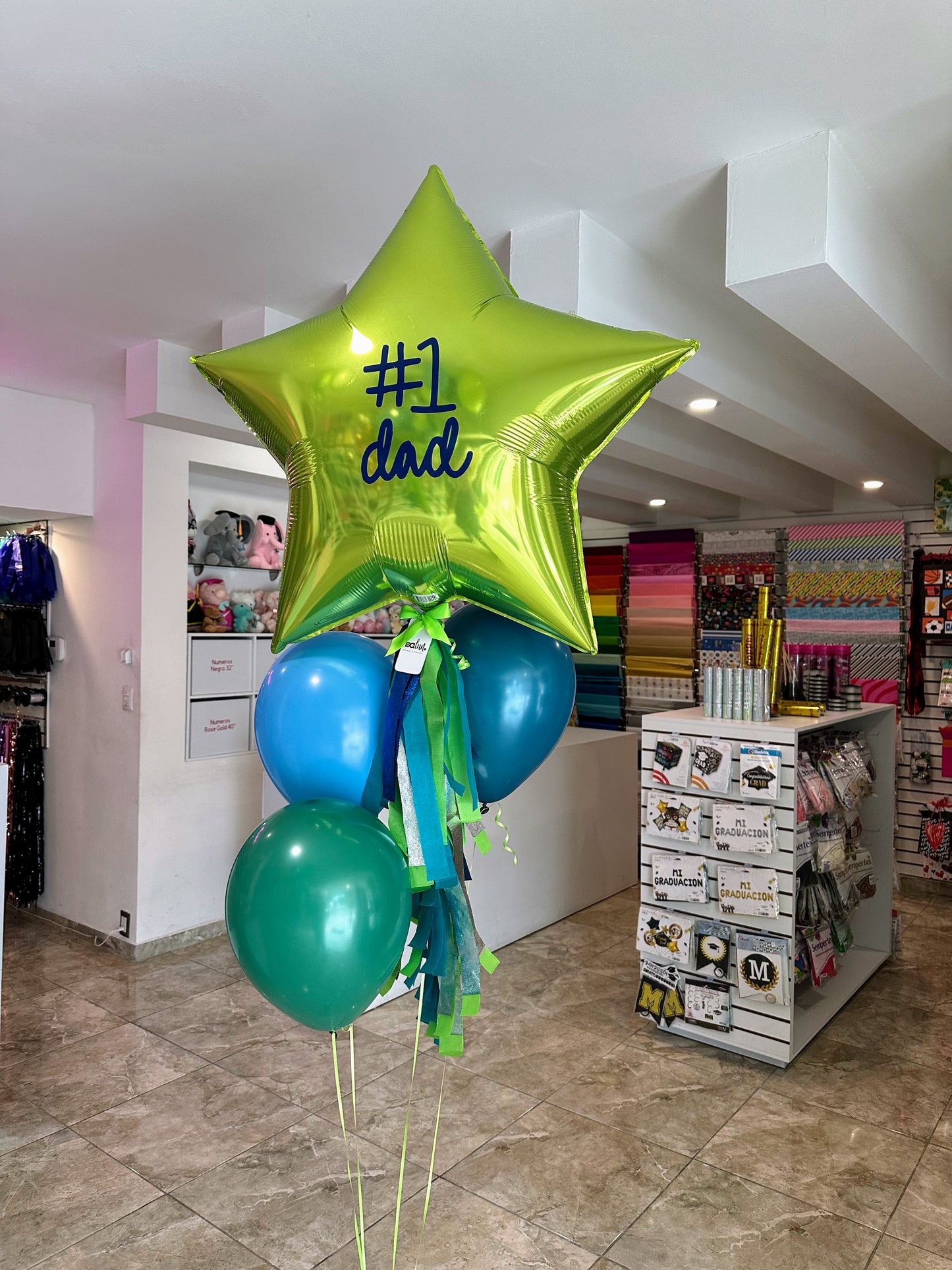 Estrella Gigante #1 Dad + 3 Globos Látex