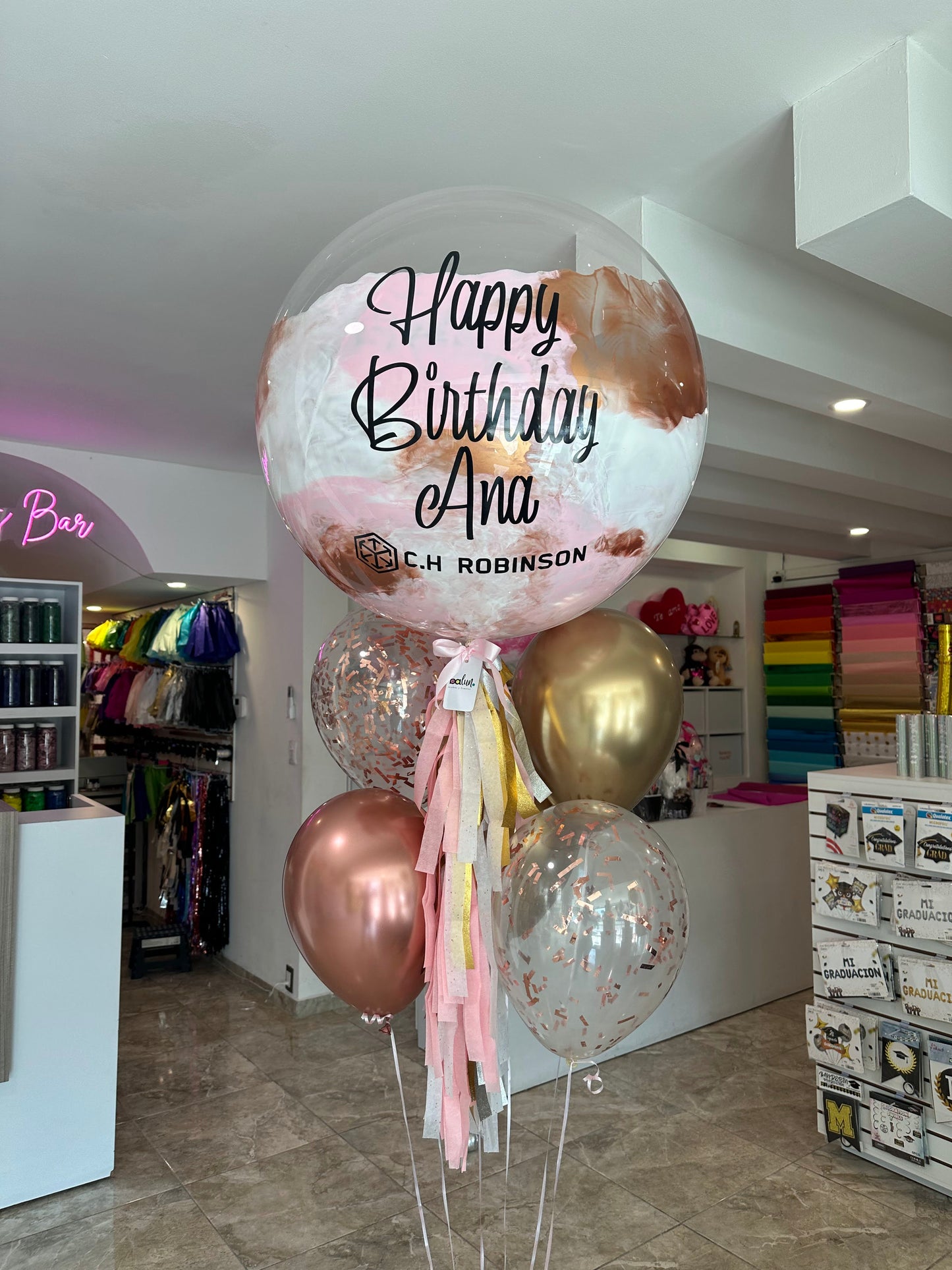 Globo Burbuja + 5 Globos Látex