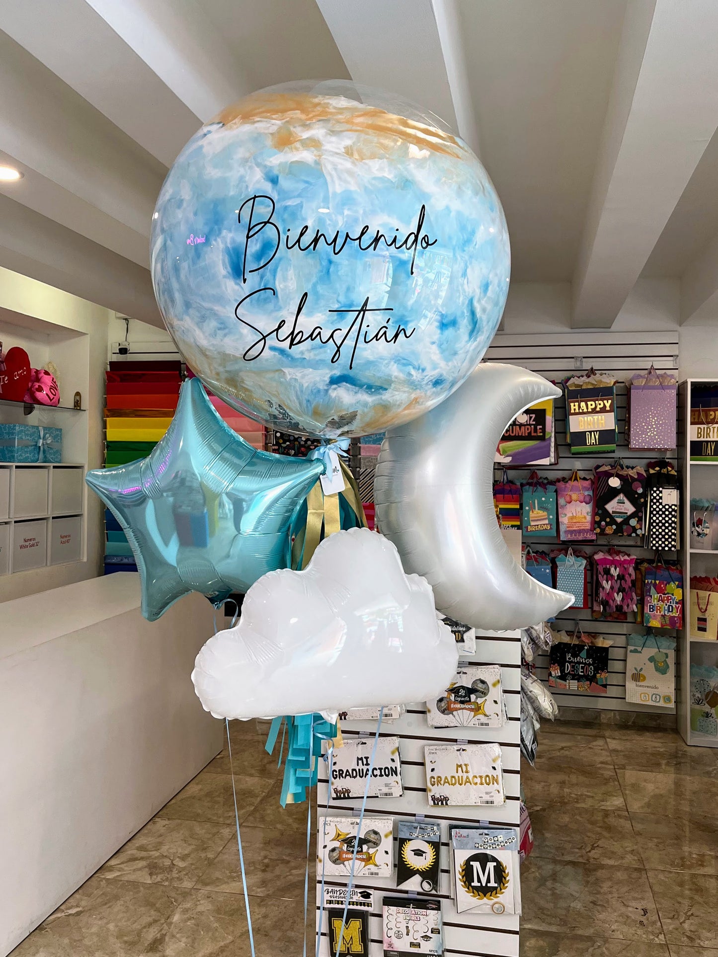 Globo Burbuja + 1 Estrella + 1 Luna + 1 Nube