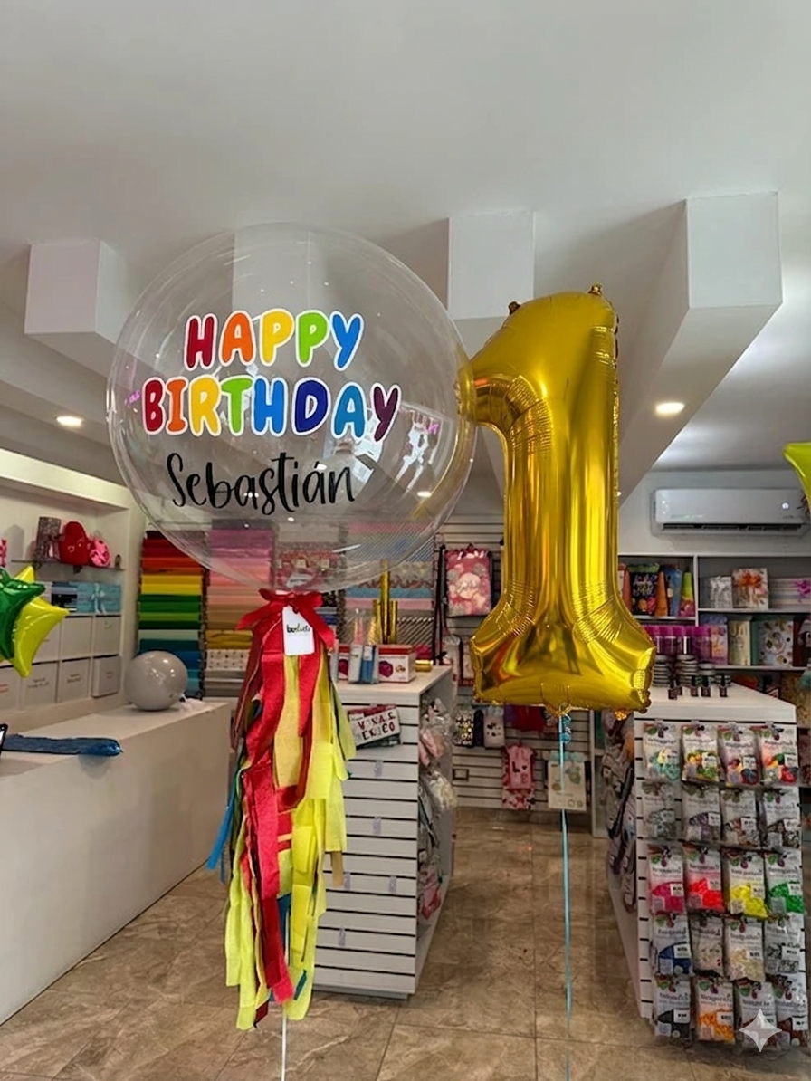 Globo Burbuja + Número Jumbo