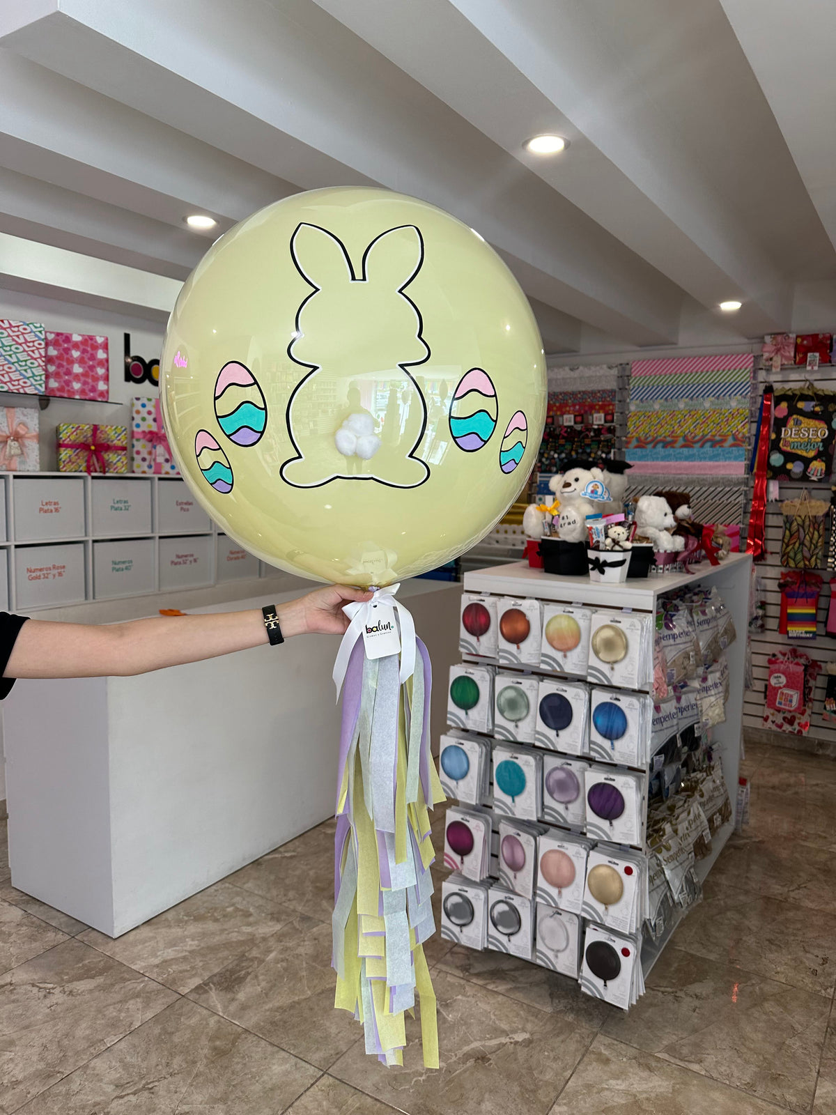 Globo Burbuja con Látex con silueta Conejo