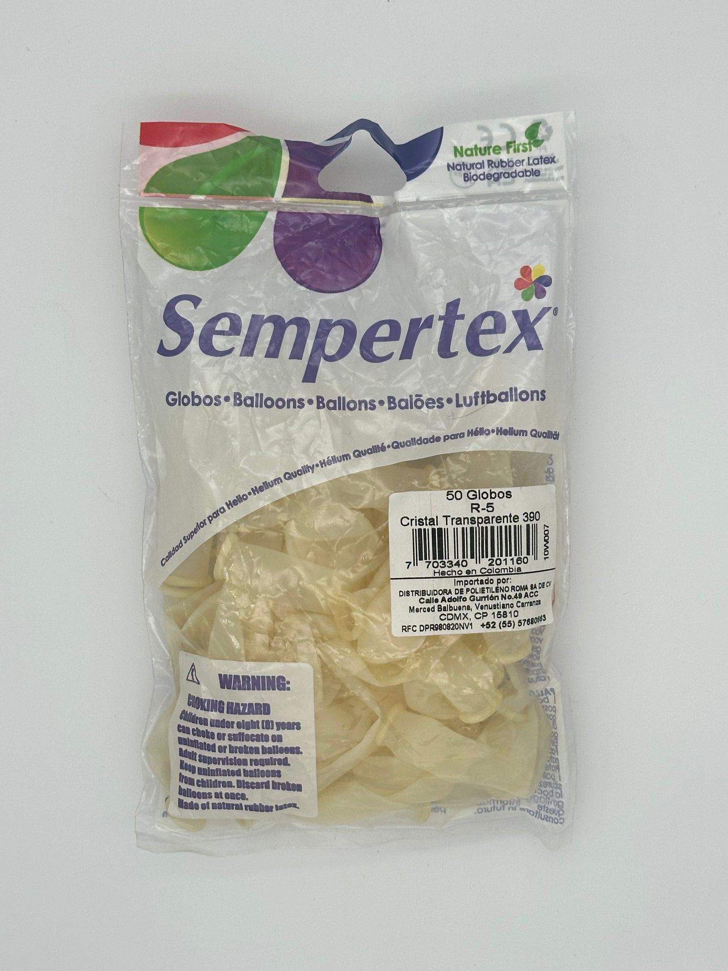 Cristal Transparente 5" (Bolsa 50pzs) Sempertex