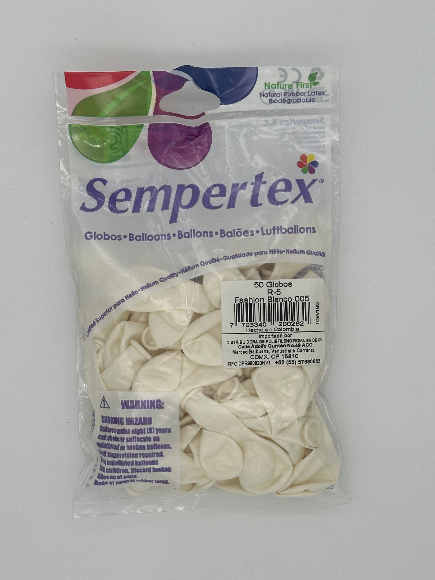 Fashion Blanco 5" (Bolsa 50pzs) Sempertex