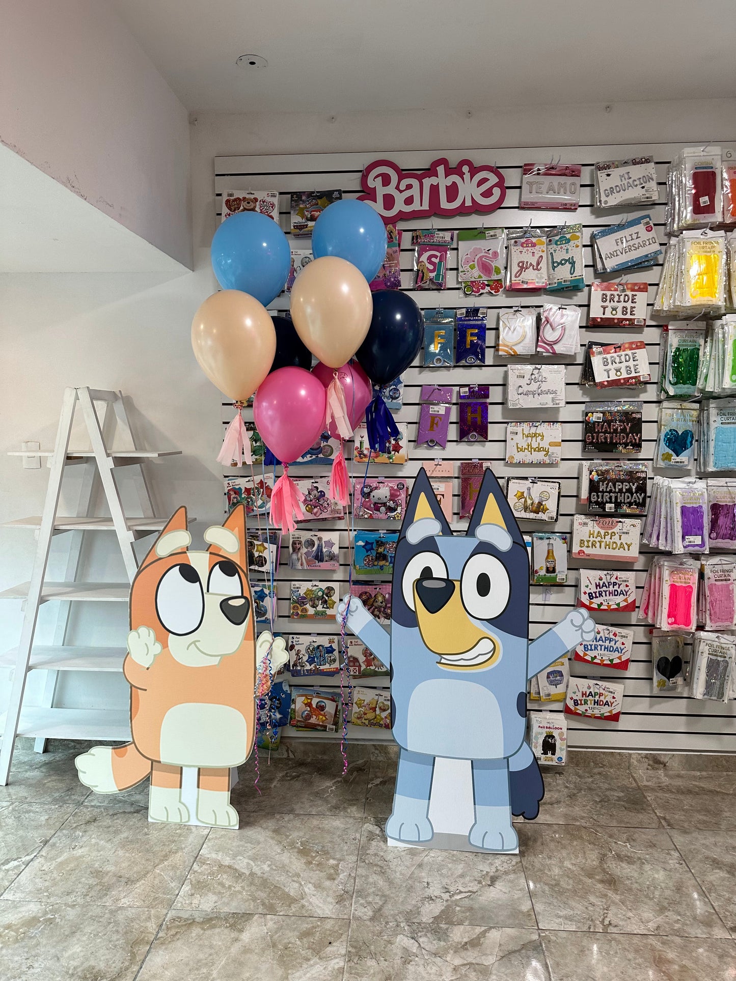 Impresión de Personajes Bluey y Bingo + Globos de Helio