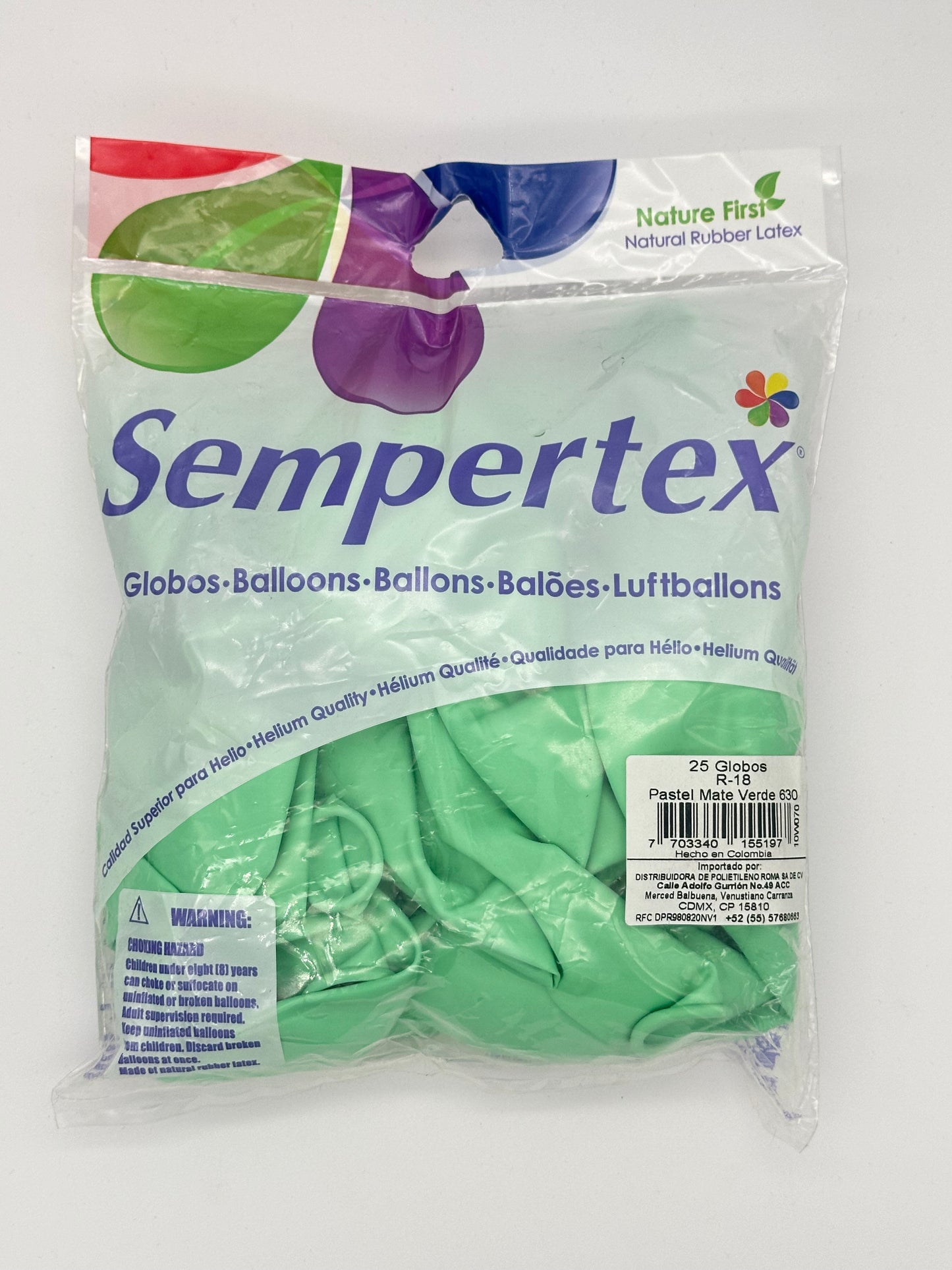 Pastel Mate 18" Sempertex (Bolsa 25pzs)