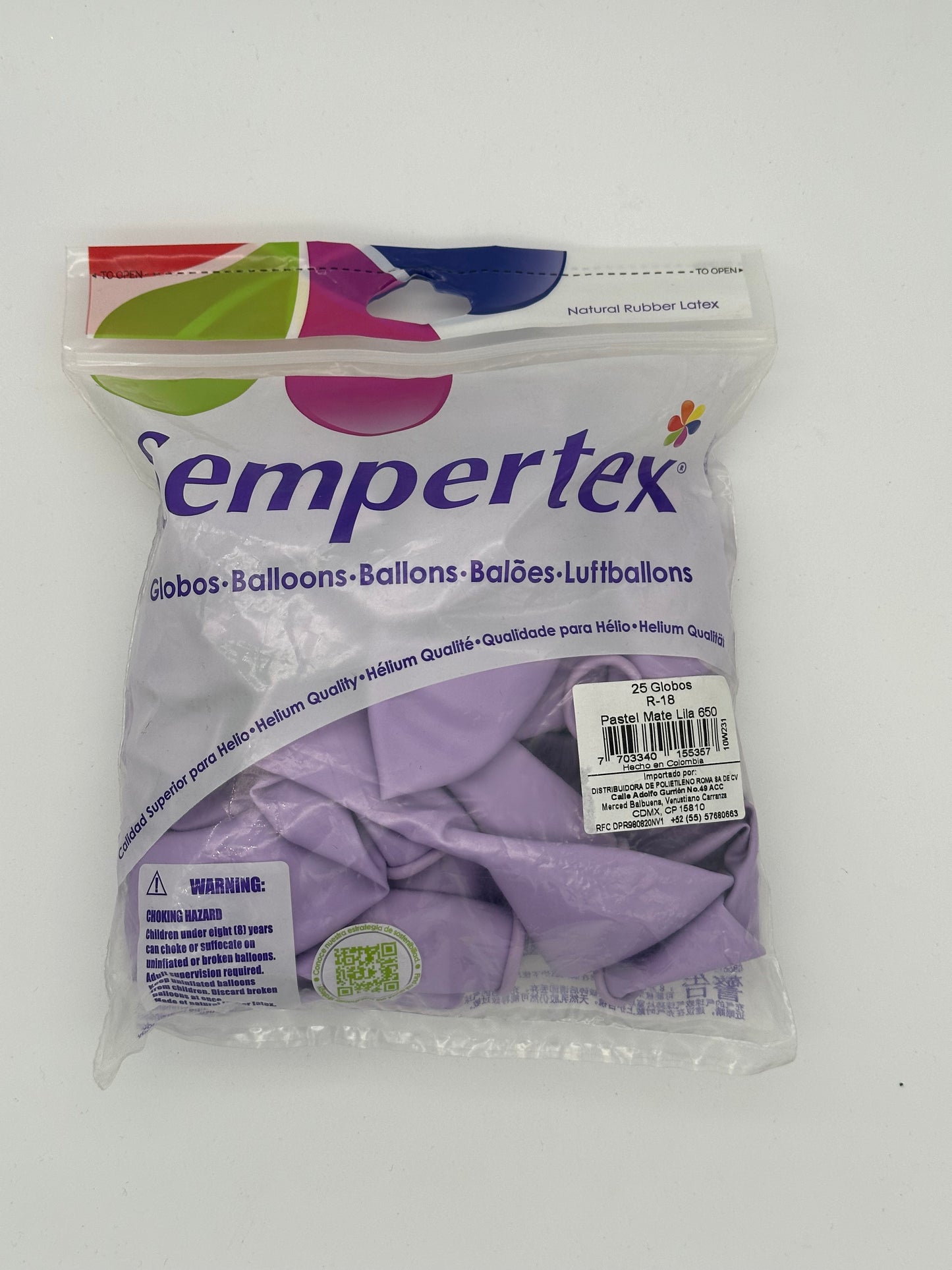 Pastel Mate 18" Sempertex (Bolsa 25pzs)